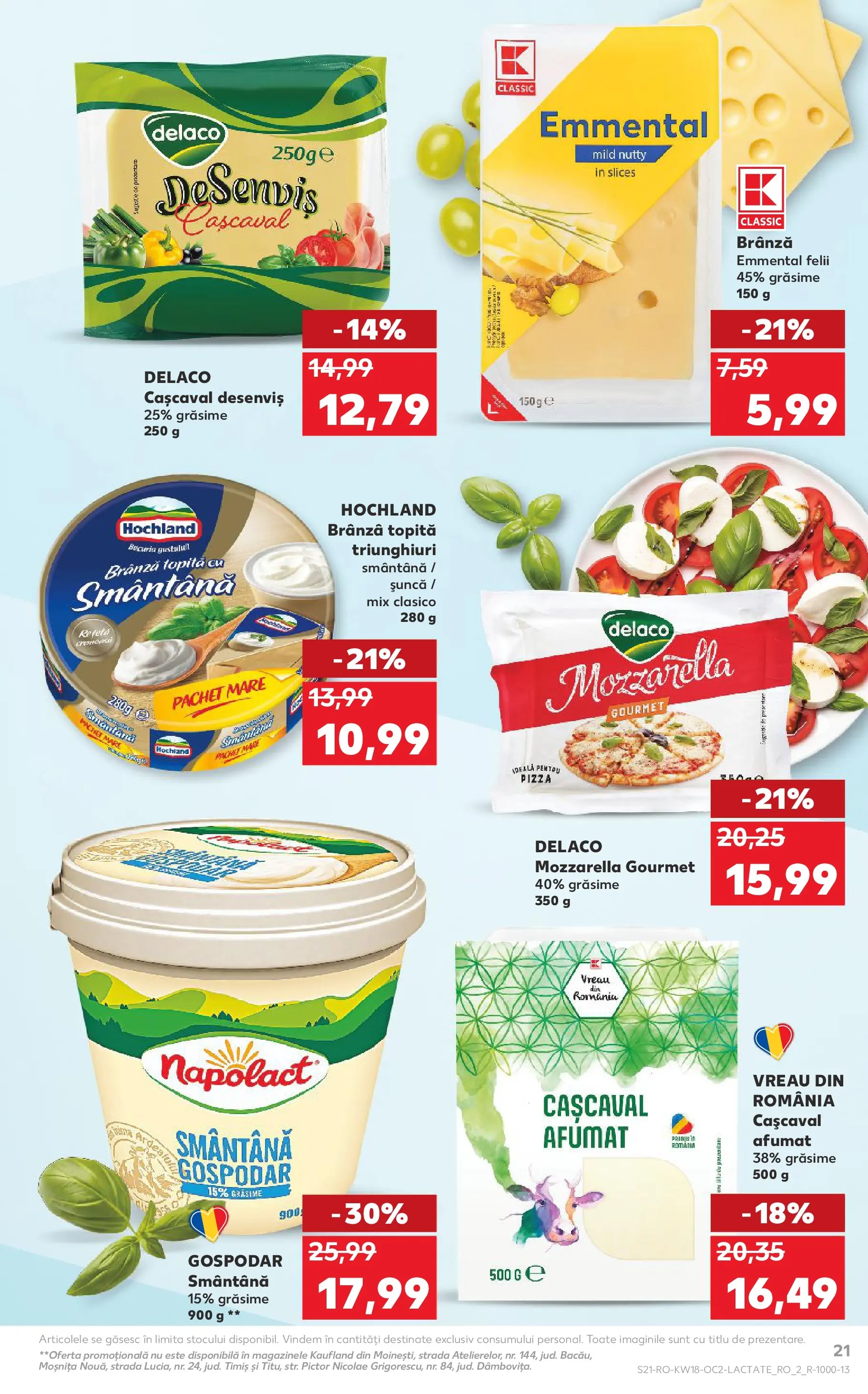 Kaufland Satu Mare 29.04.2026 - Revista si Oferta | Pagină: 21 | Produse: Cașcaval, Șuncă, Pizza, Smântână