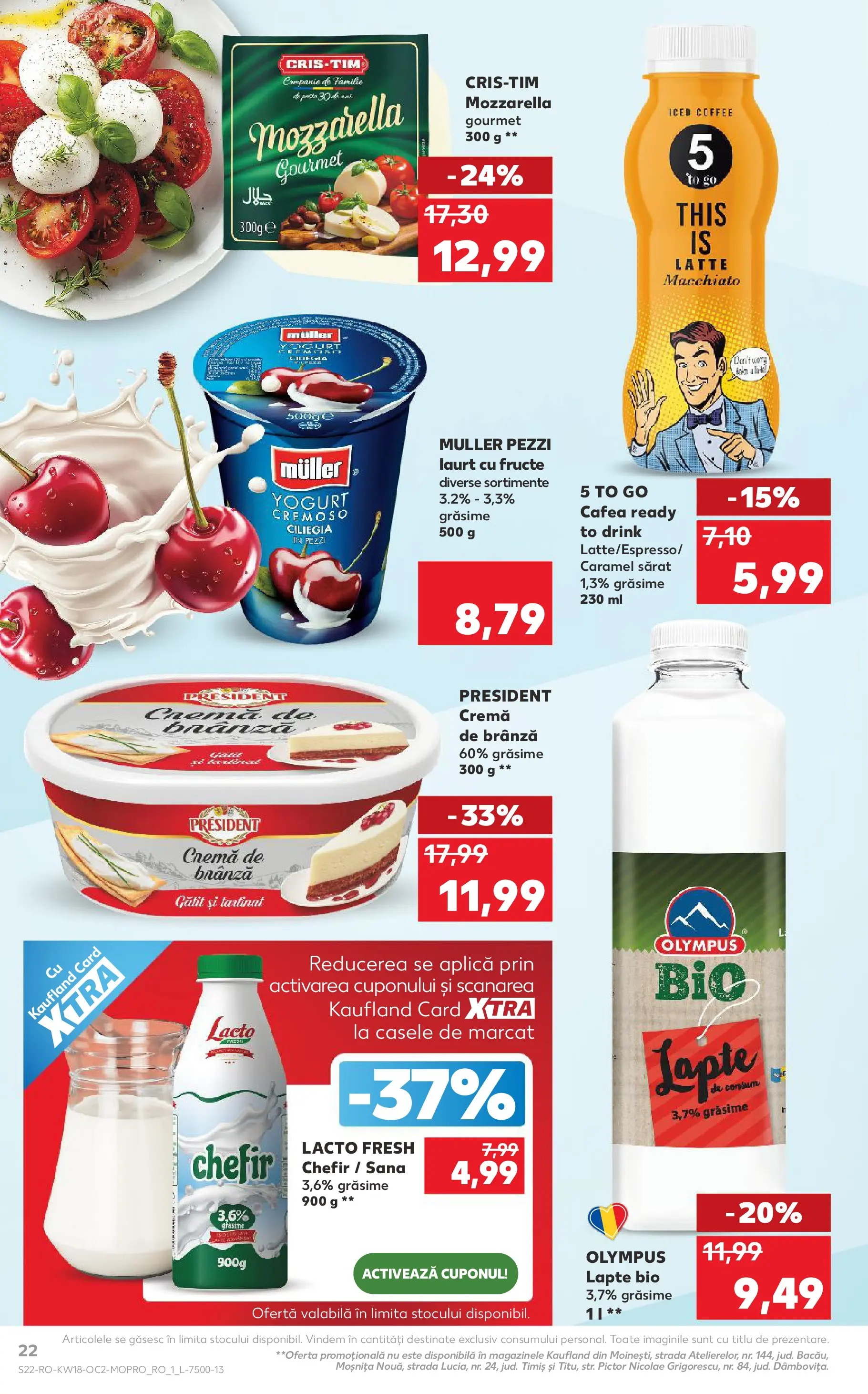 Kaufland Viseu de Sus 29.04.2026 - Revista si Oferta | Pagină: 22 | Produse: Şerit ödül, Cremă, Cremă de brânză, Fructe
