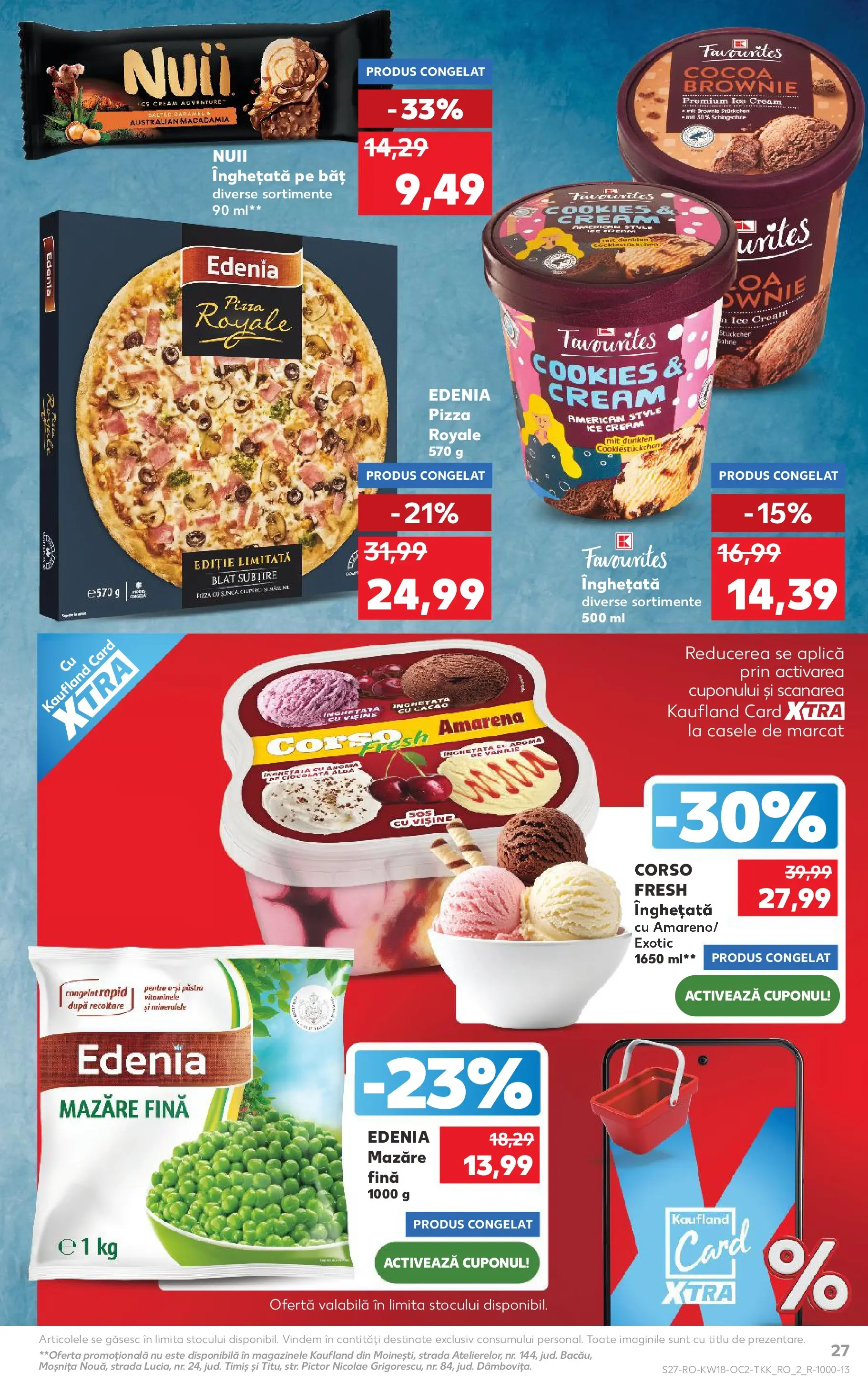 Kaufland Satu Mare 29.04.2026 - Revista si Oferta | Pagină: 27 | Produse: Delgeç, Mazăre, Pizza, Cacao