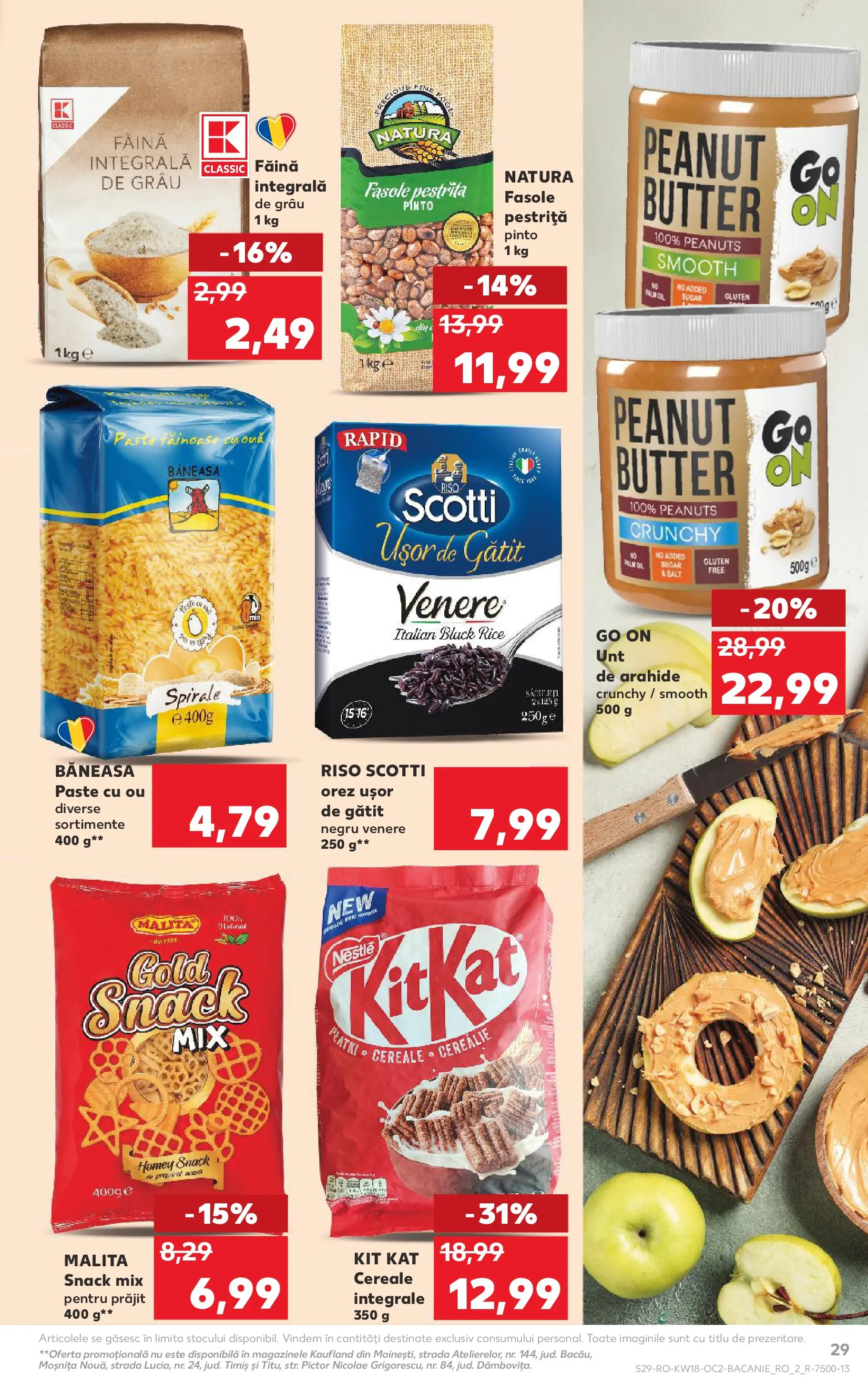 Kaufland Viseu de Sus 29.04.2026 - Revista si Oferta | Pagină: 29 | Produse: Unt, Unt de arahide, Cereale, Paste