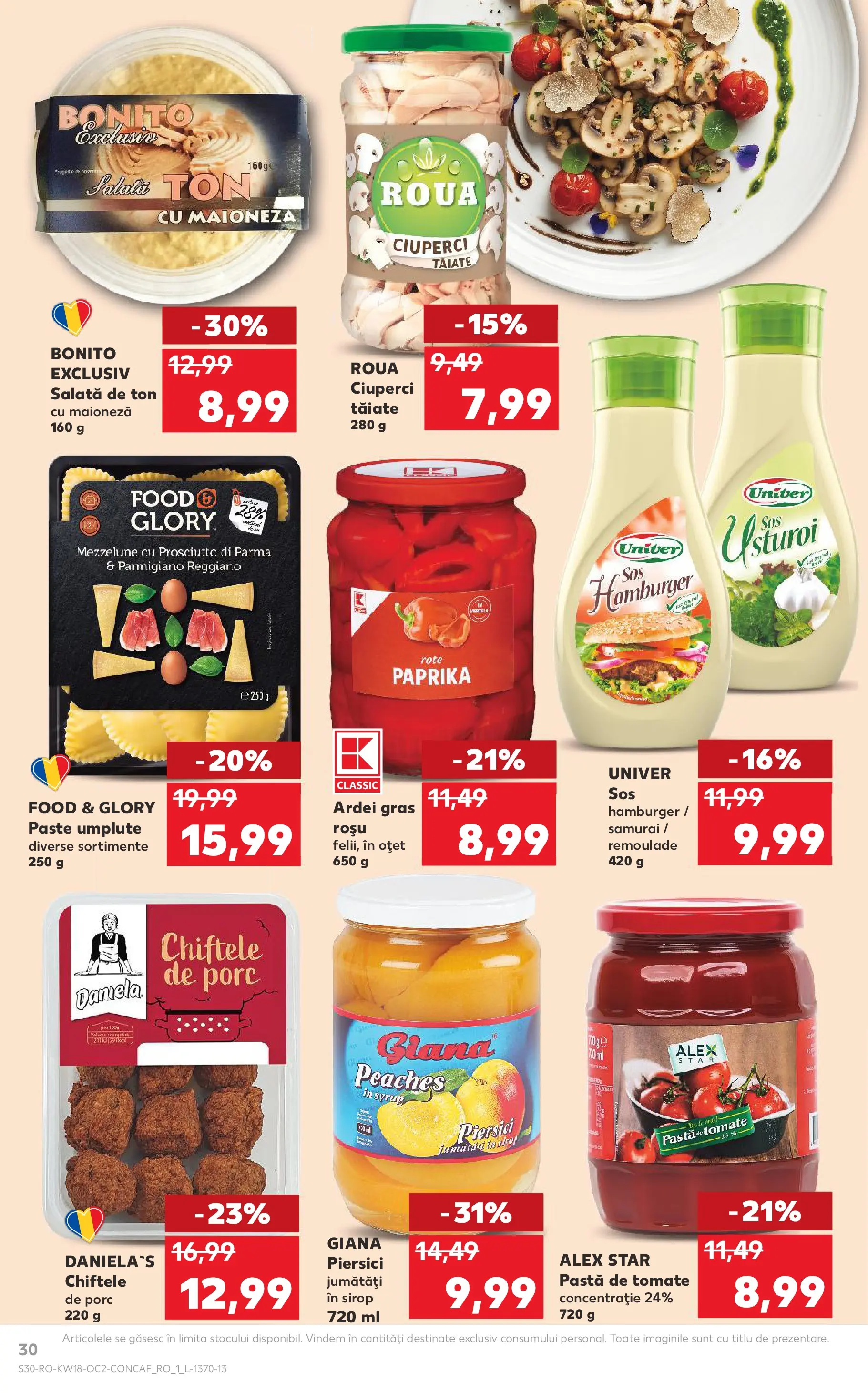 Kaufland Codlea 29.04.2026 - Revista si Oferta | Pagină: 30 | Produse: Ciuperci, Ardei, Salată, Sos