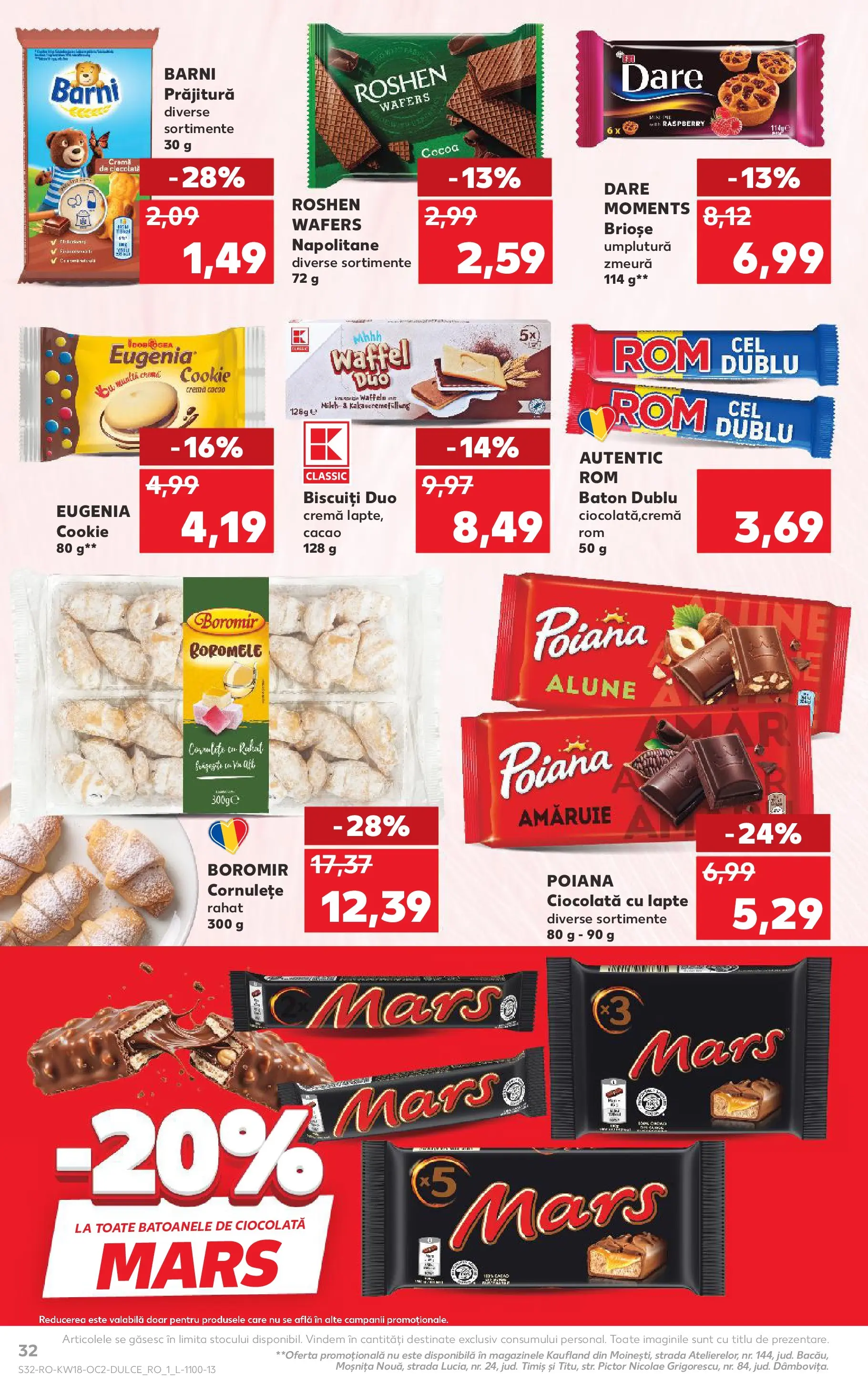 Kaufland Viseu de Sus 29.04.2026 - Revista si Oferta | Pagină: 32 | Produse: Zmeură, Prăjitură, Napolitane, Ciocolată