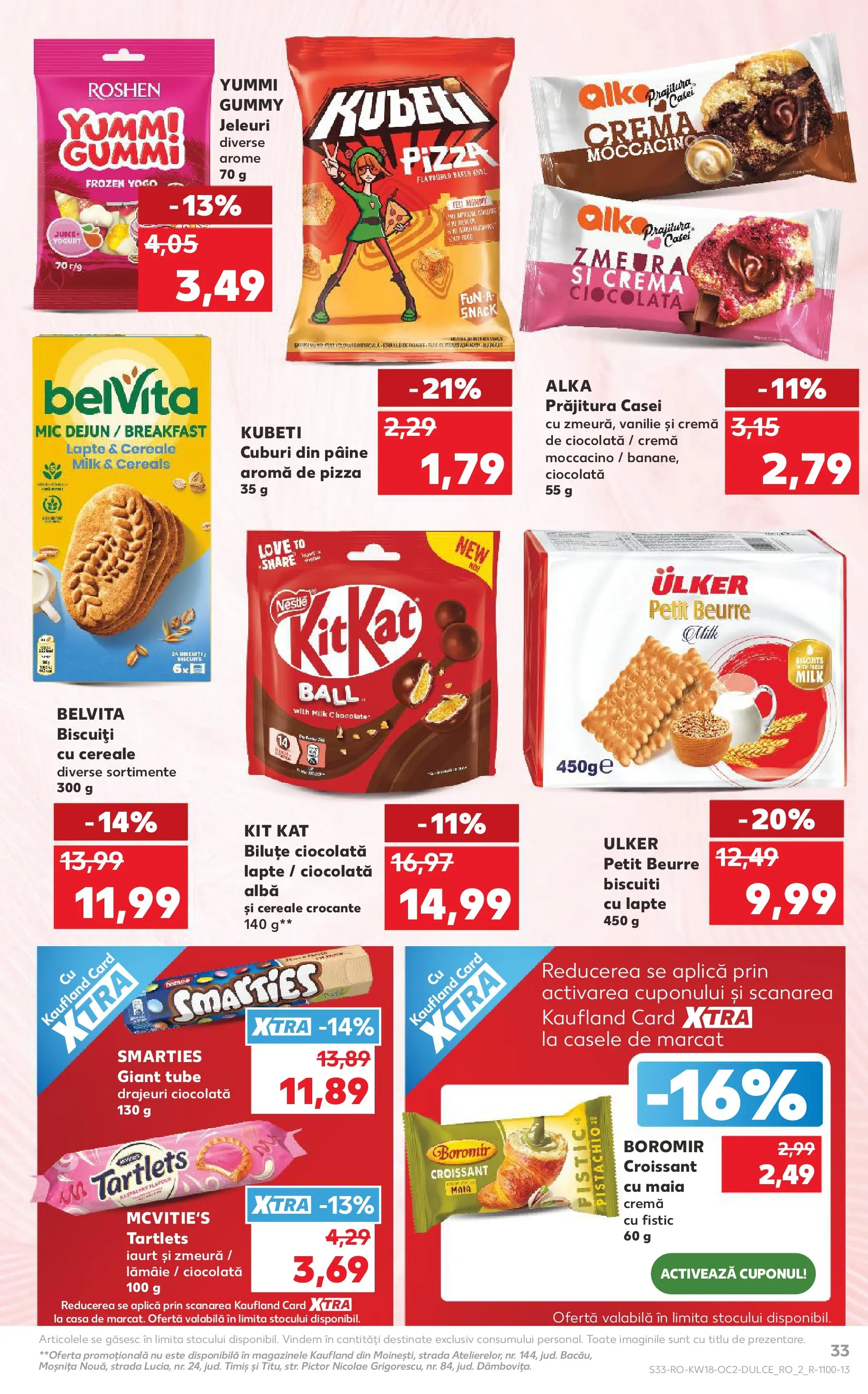 Kaufland Bârlad 29.04.2026 - Revista si Oferta | Pagină: 33 | Produse: Prăjitură, Iaurt, Ciocolată, Jeleuri