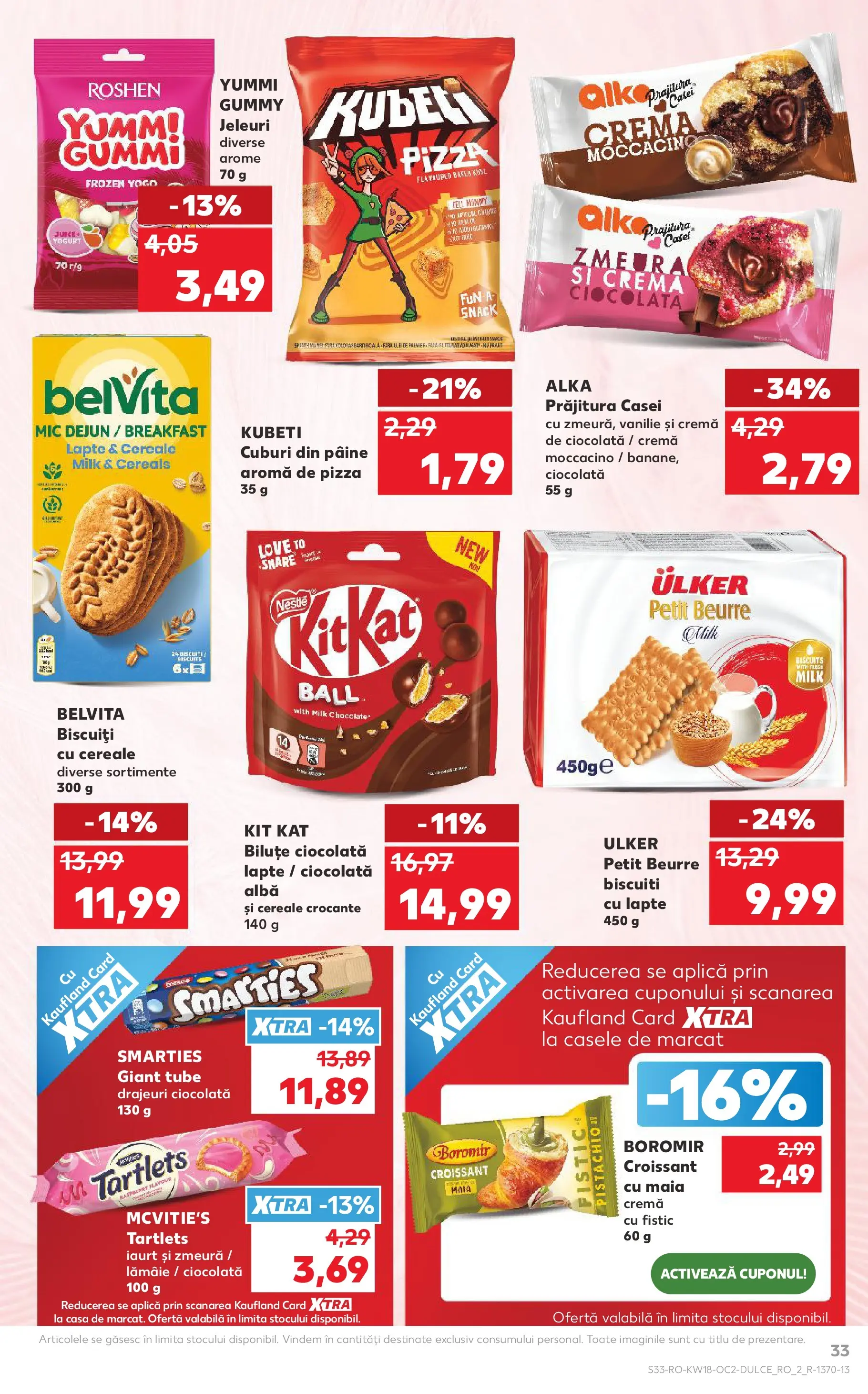 Kaufland Codlea 29.04.2026 - Revista si Oferta | Pagină: 33 | Produse: Prăjitură, Pizza, Cereale, Biscuiți
