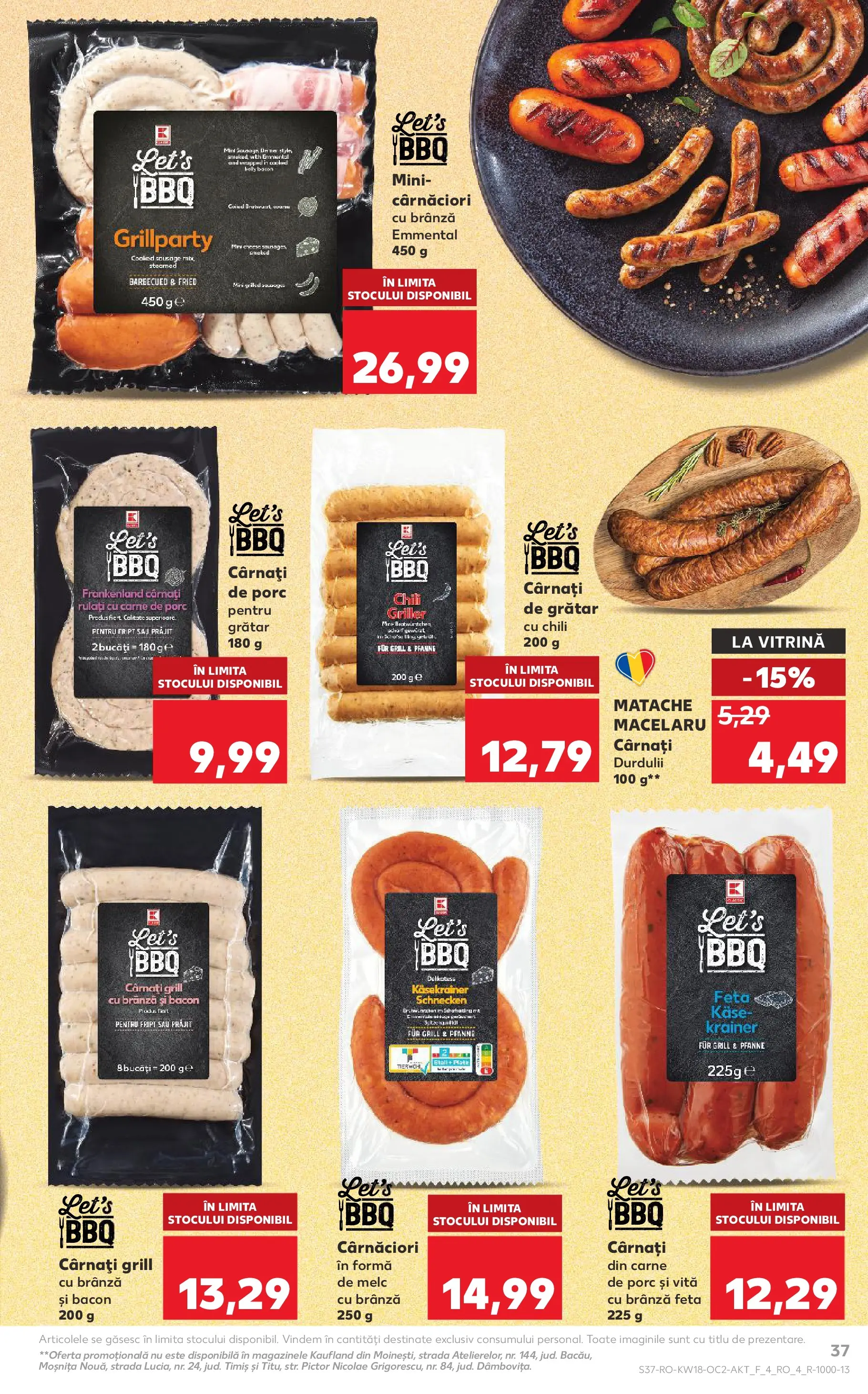 Kaufland Satu Mare 29.04.2026 - Revista si Oferta | Pagină: 37 | Produse: Vitrină, Bacon, Brânză, Cârnați