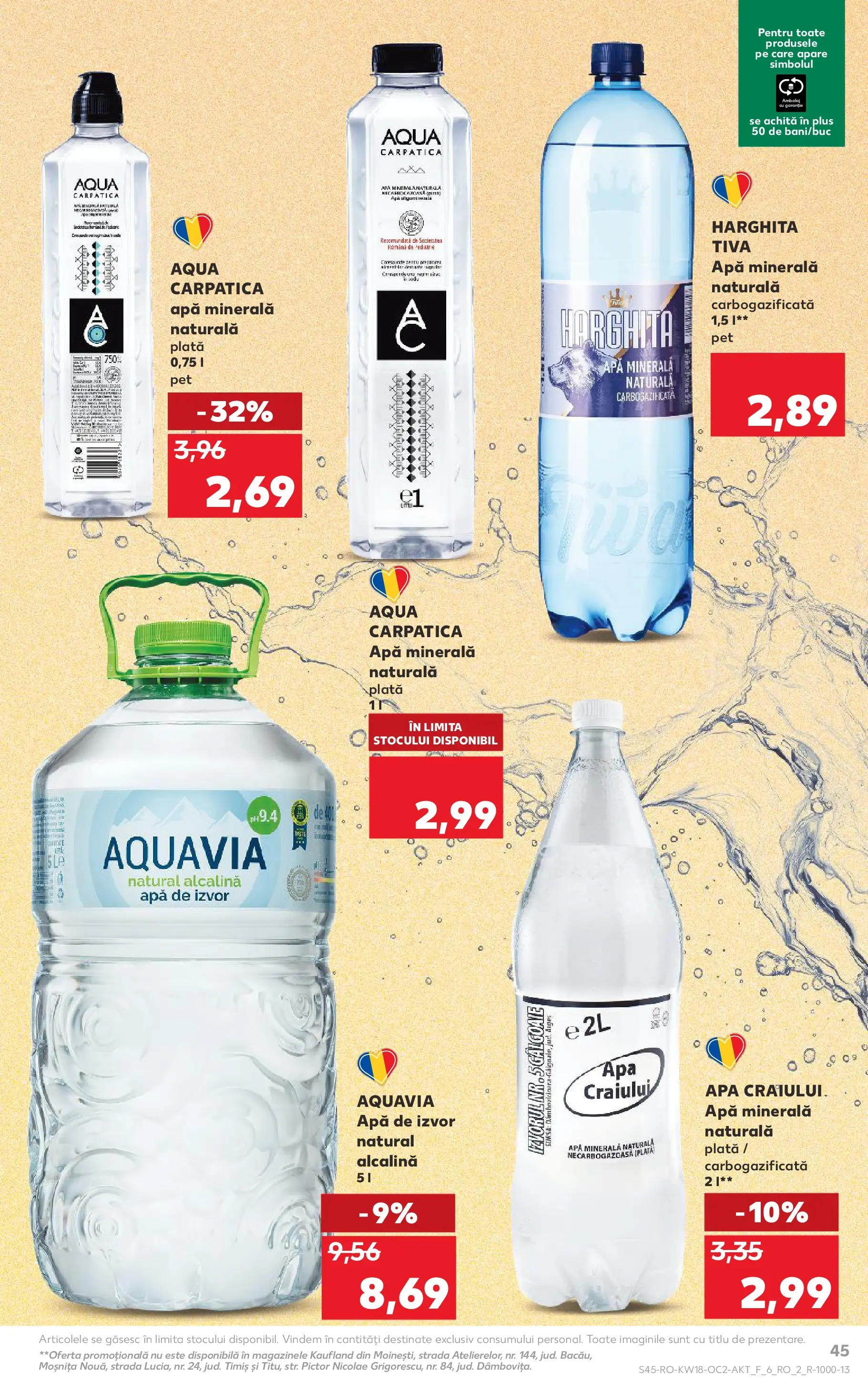 Kaufland Satu Mare 29.04.2026 - Revista si Oferta | Pagină: 45 | Produse: Yazı tahtası kalemi, Apă