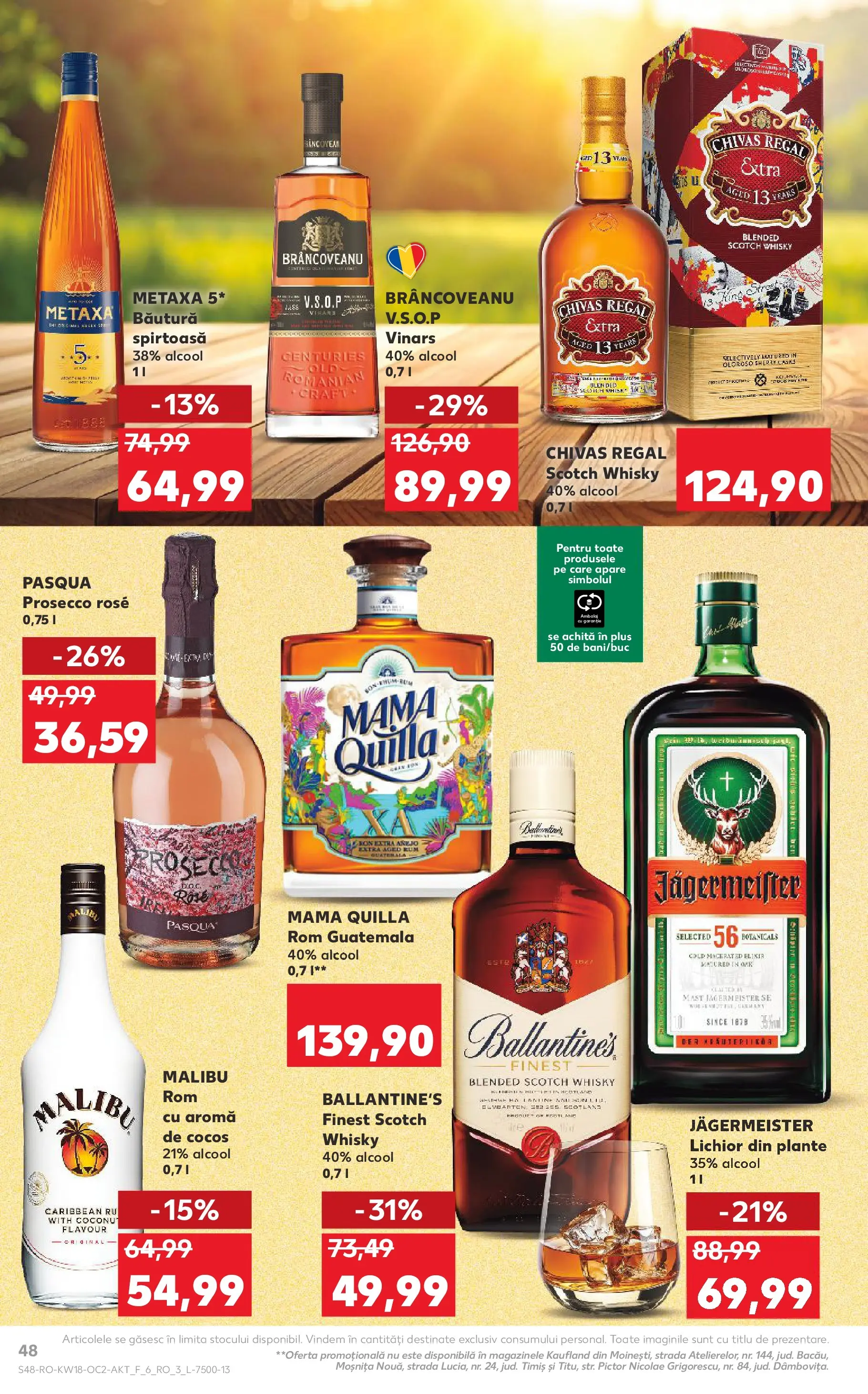 Kaufland Viseu de Sus 29.04.2026 - Revista si Oferta | Pagină: 48 | Produse: Elixir, Lichior, Prosecco, Rom