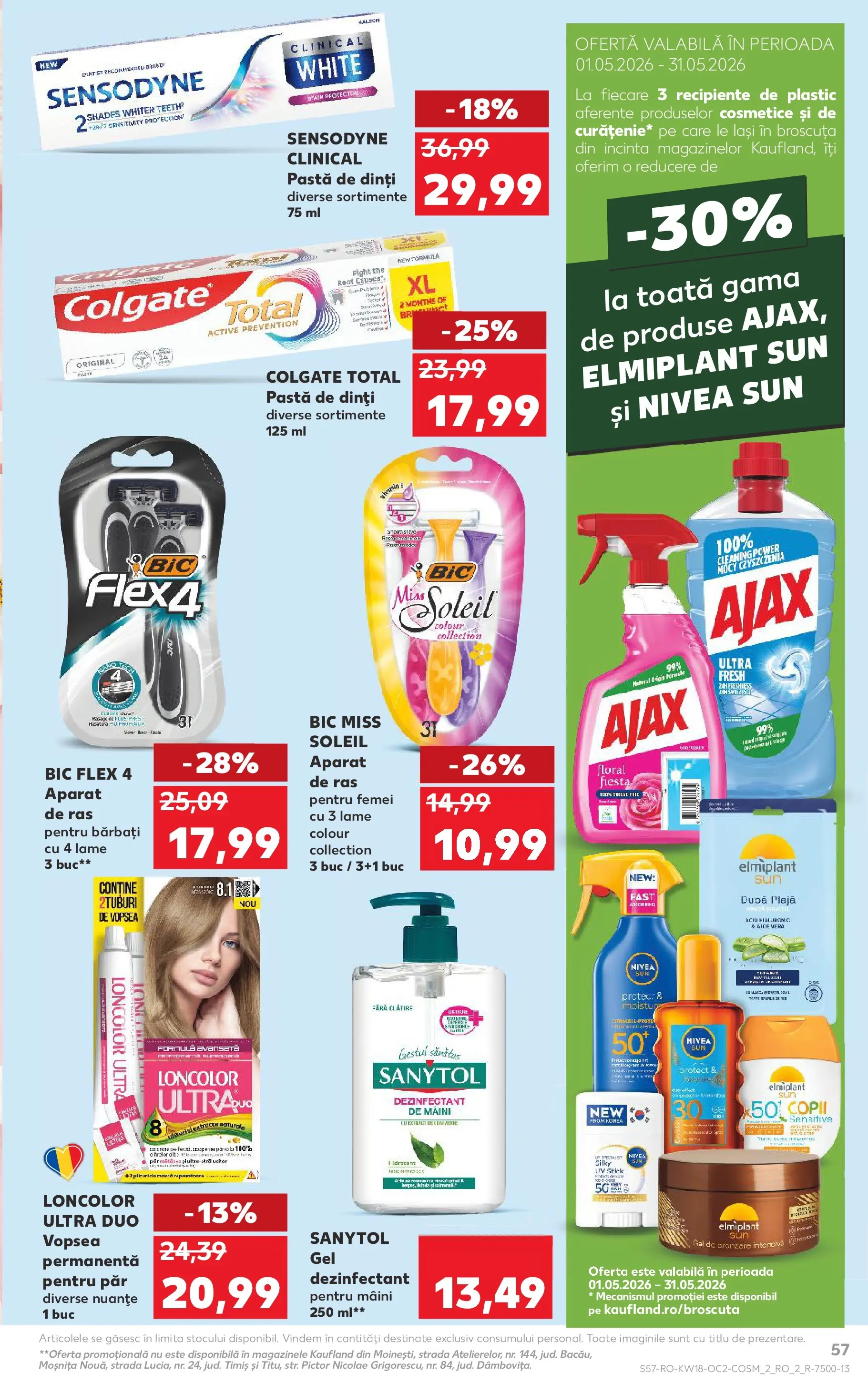 Kaufland Viseu de Sus 29.04.2026 - Revista si Oferta | Pagină: 57 | Produse: Vopsea, Recipiente, Pastă de dinți, Gel dezinfectant