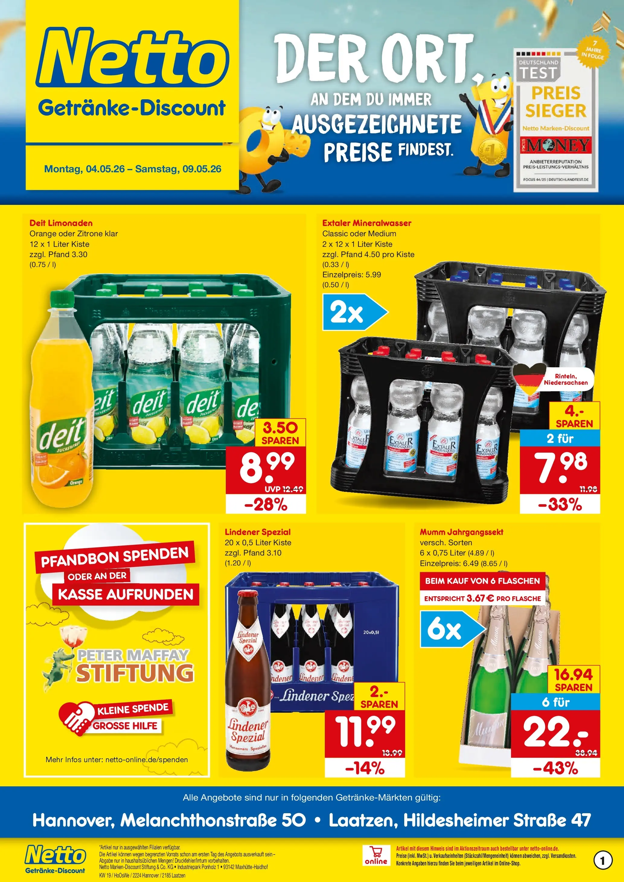 Netto Marken-Discount Prospekt Hannover	 (ab 04.05.2026) » Angebote | Seite: 1