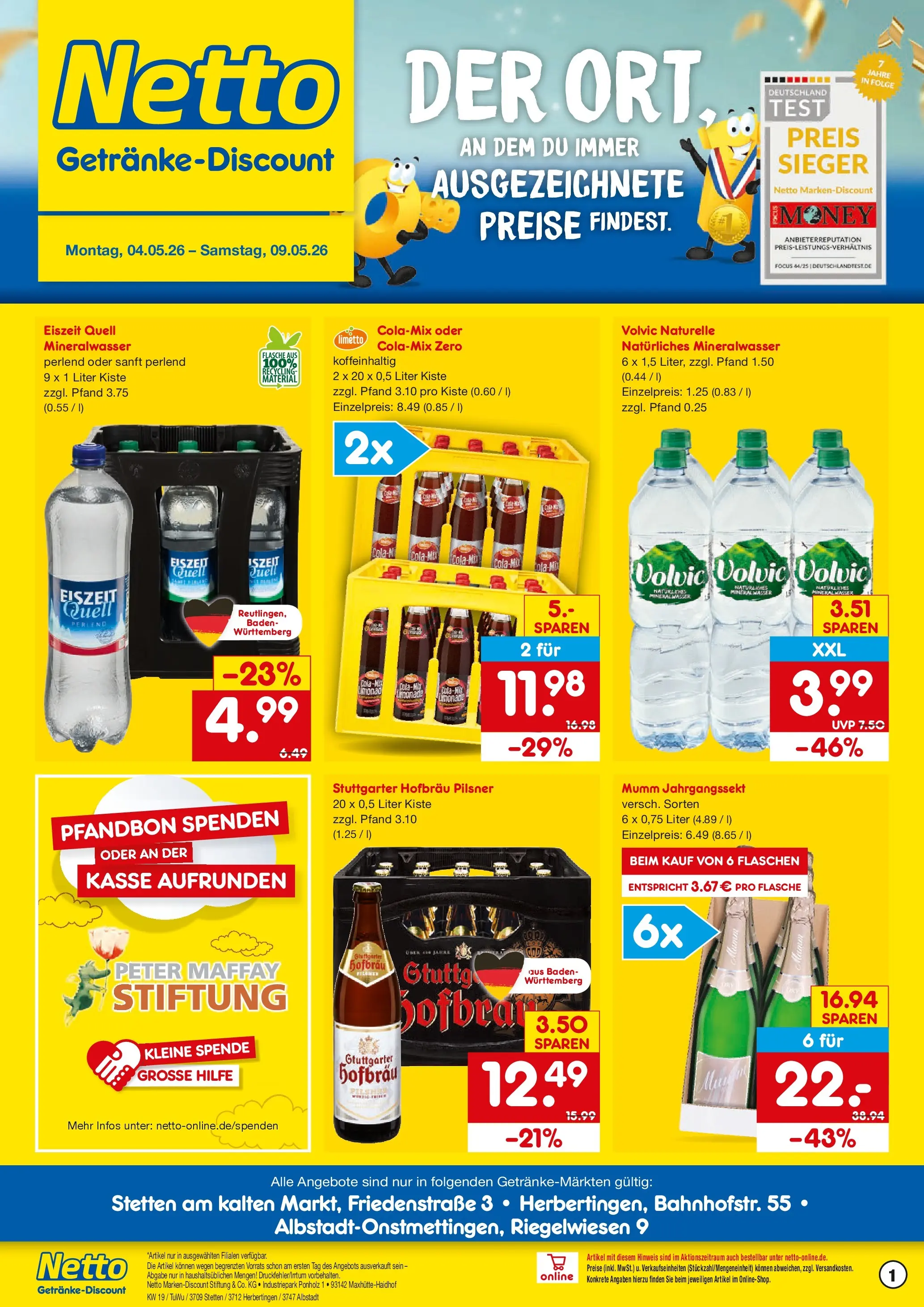 Netto Marken-Discount Prospekt Stetten Am Kalten Markt	 (ab 04.05.2026) » Angebote | Seite: 1