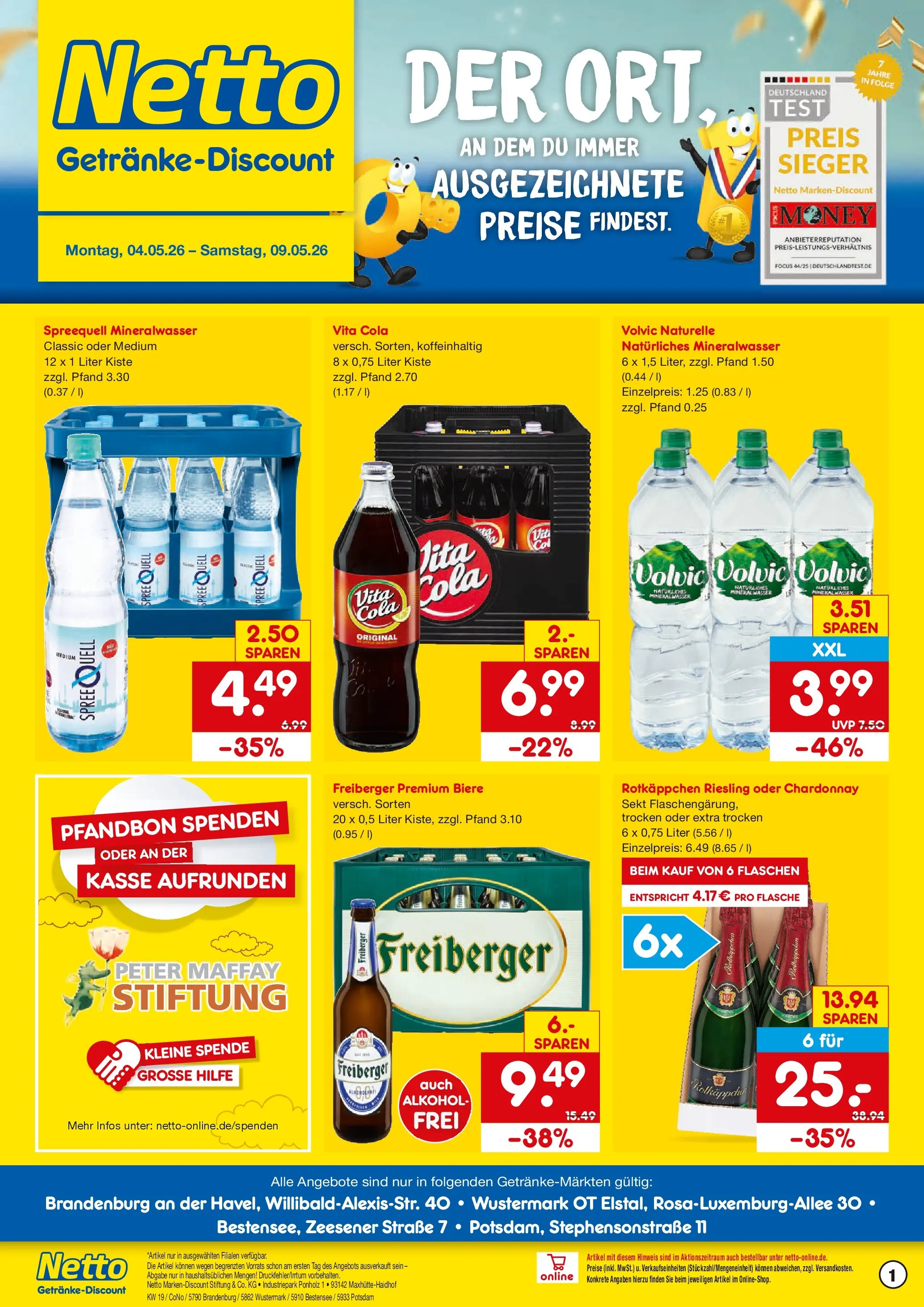 Netto Marken-Discount Prospekt Potsdam	 (ab 04.05.2026) » Angebote | Seite: 1