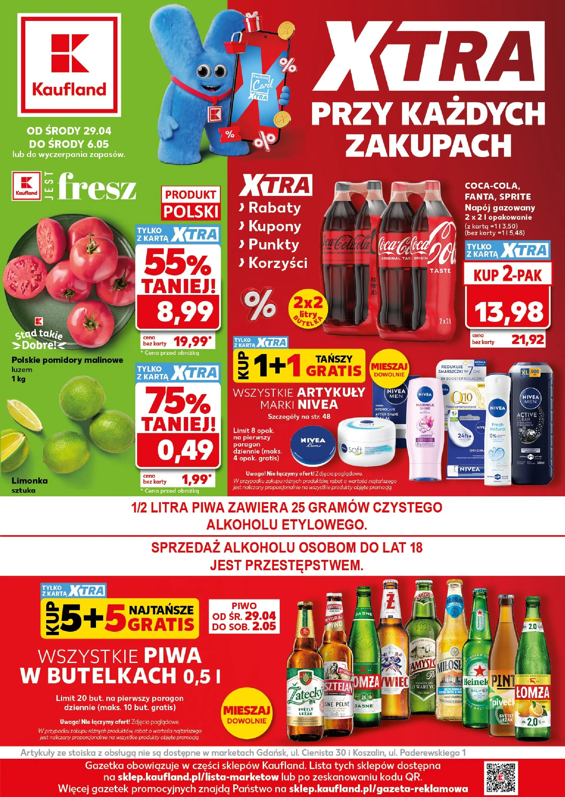 Kaufland gazetka od 29.04.2026 - od jutra PDF | Strona: 3 | Produkty: Limonka, Sprite, Leżak, Heineken