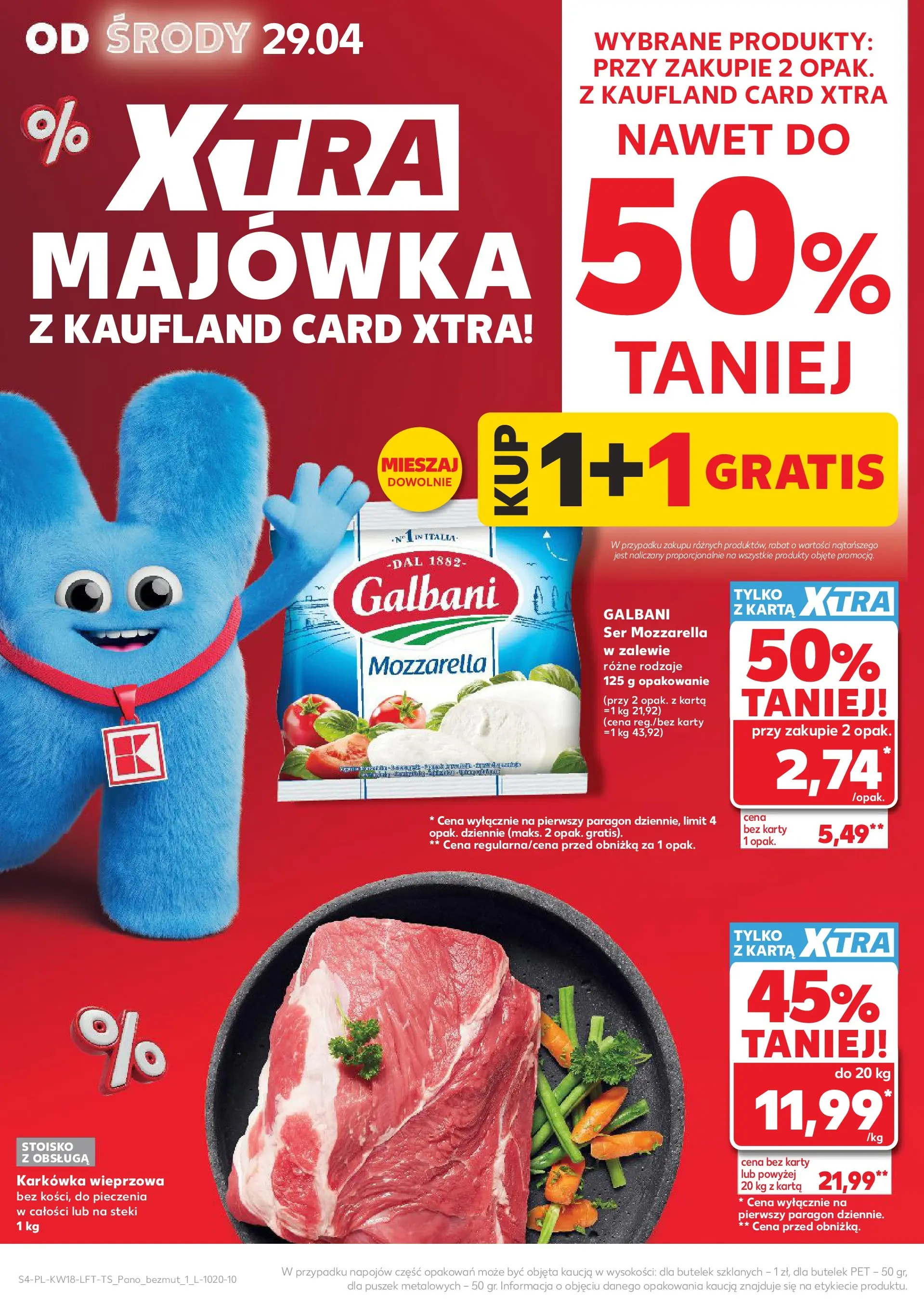 Kaufland gazetka od 29.04.2026 - od jutra PDF | Strona: 4 | Produkty: Karkówka wieprzowa, Steki, Ser, Mozzarella