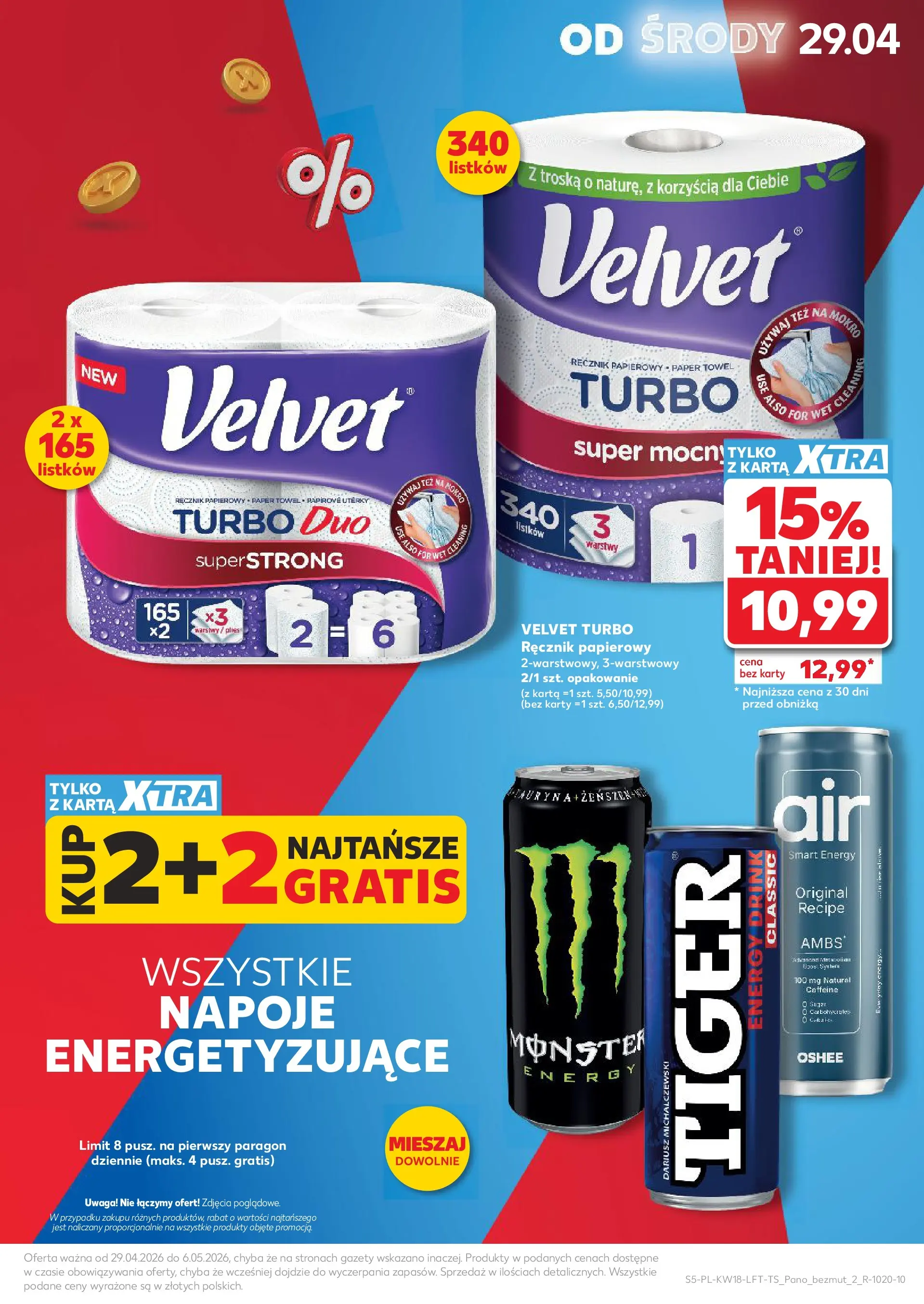 Kaufland gazetka od 29.04.2026 - od jutra PDF | Strona: 5 | Produkty: Karta, Napoje, Ręcznik papierowy
