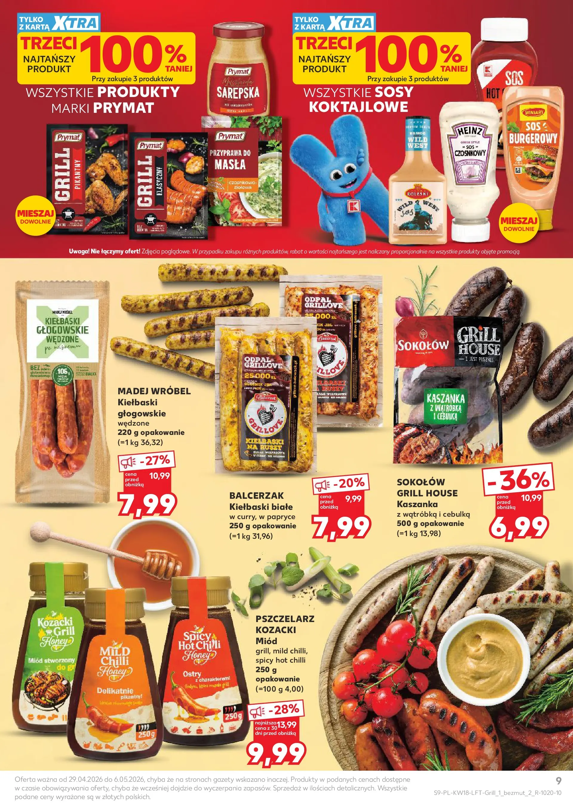 Kaufland gazetka od 29.04.2026 - od jutra PDF | Strona: 9 | Produkty: Karta, Miód, Grill, Wątróbka