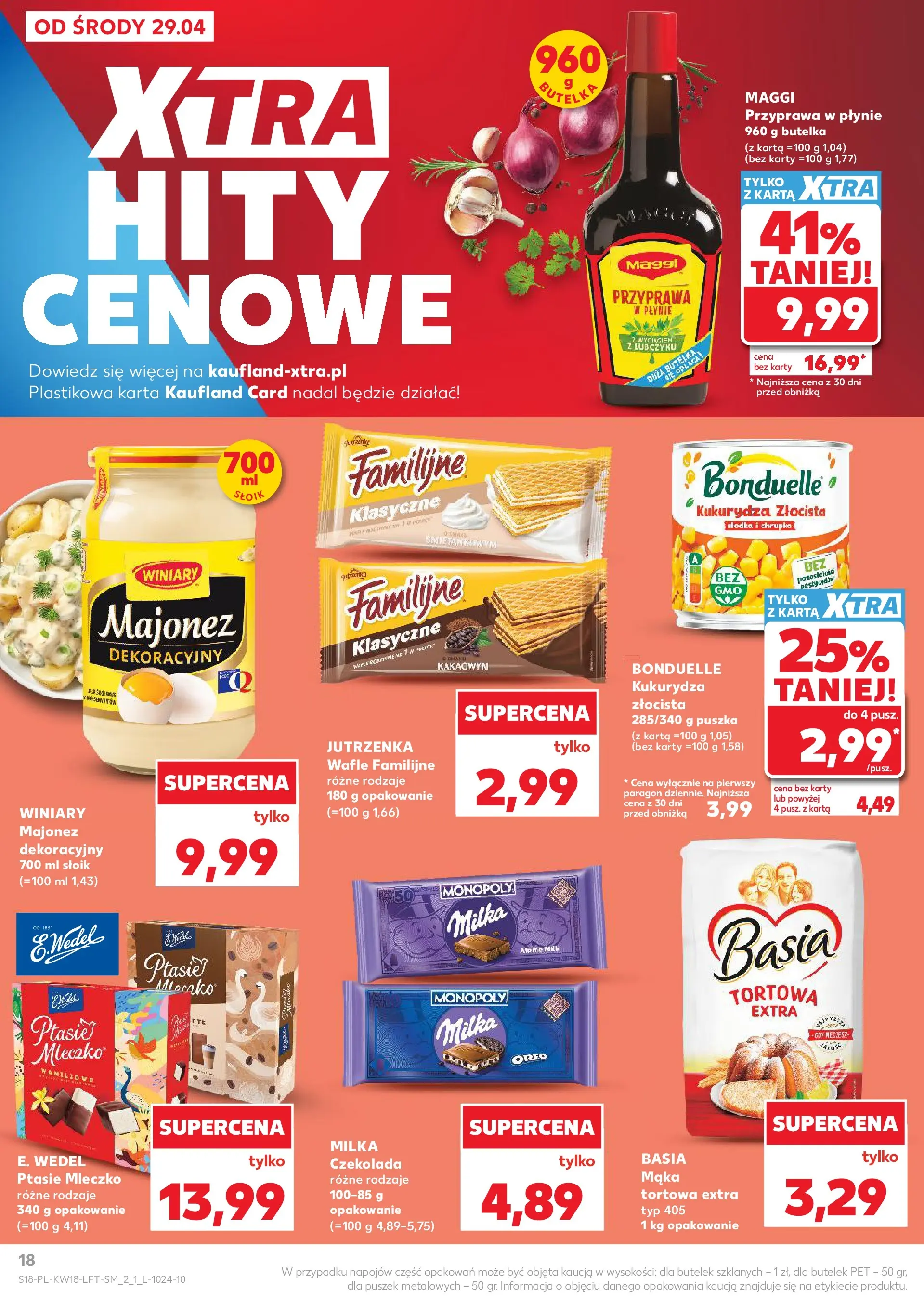 Kaufland gazetka od 29.04.2026 - od jutra PDF | Strona: 18 | Produkty: Karta, Wafle, Milka, Czekolada