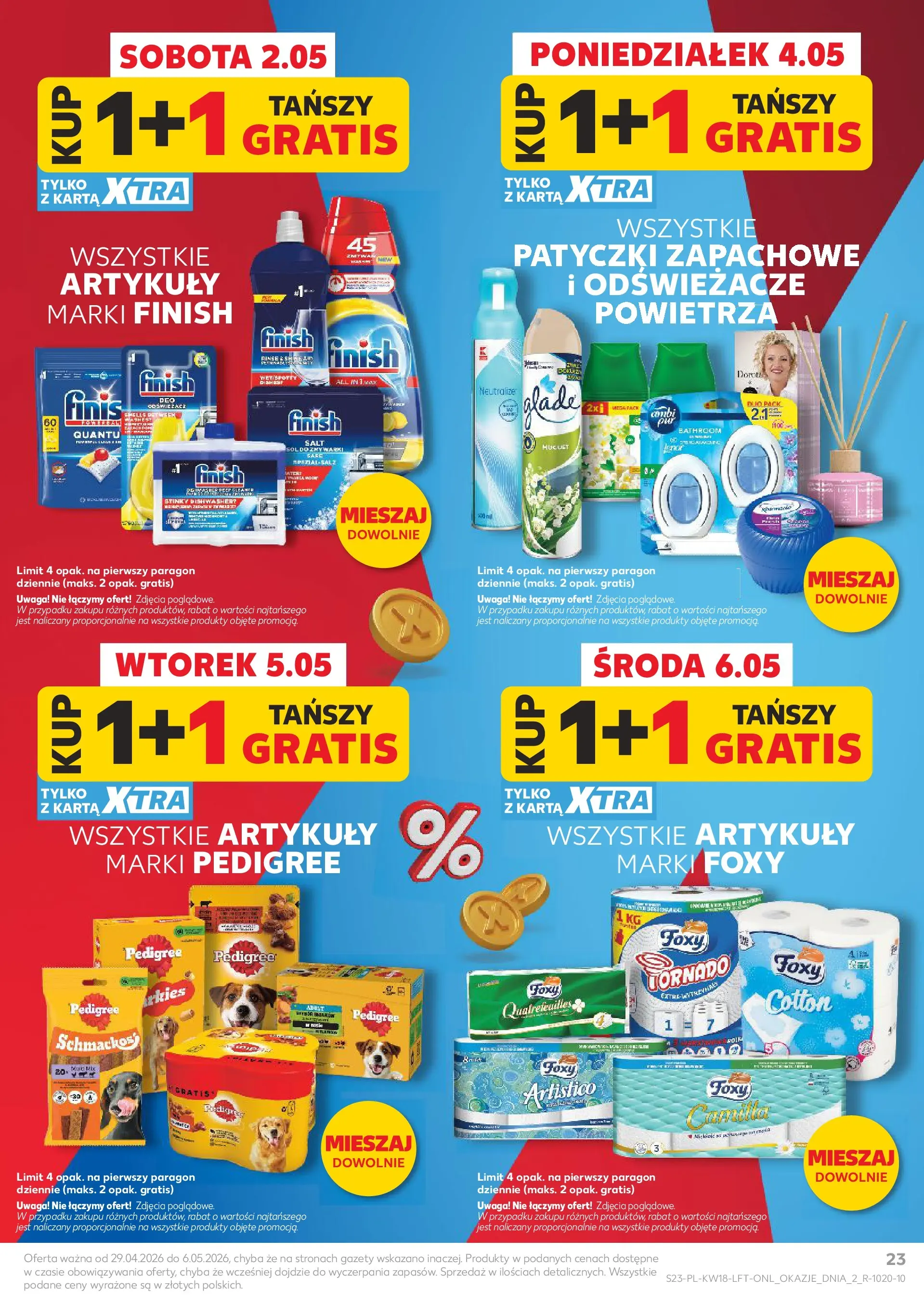 Kaufland gazetka od 29.04.2026 - od jutra PDF | Strona: 23 | Produkty: Karta, Pedigree, Finish, Sól