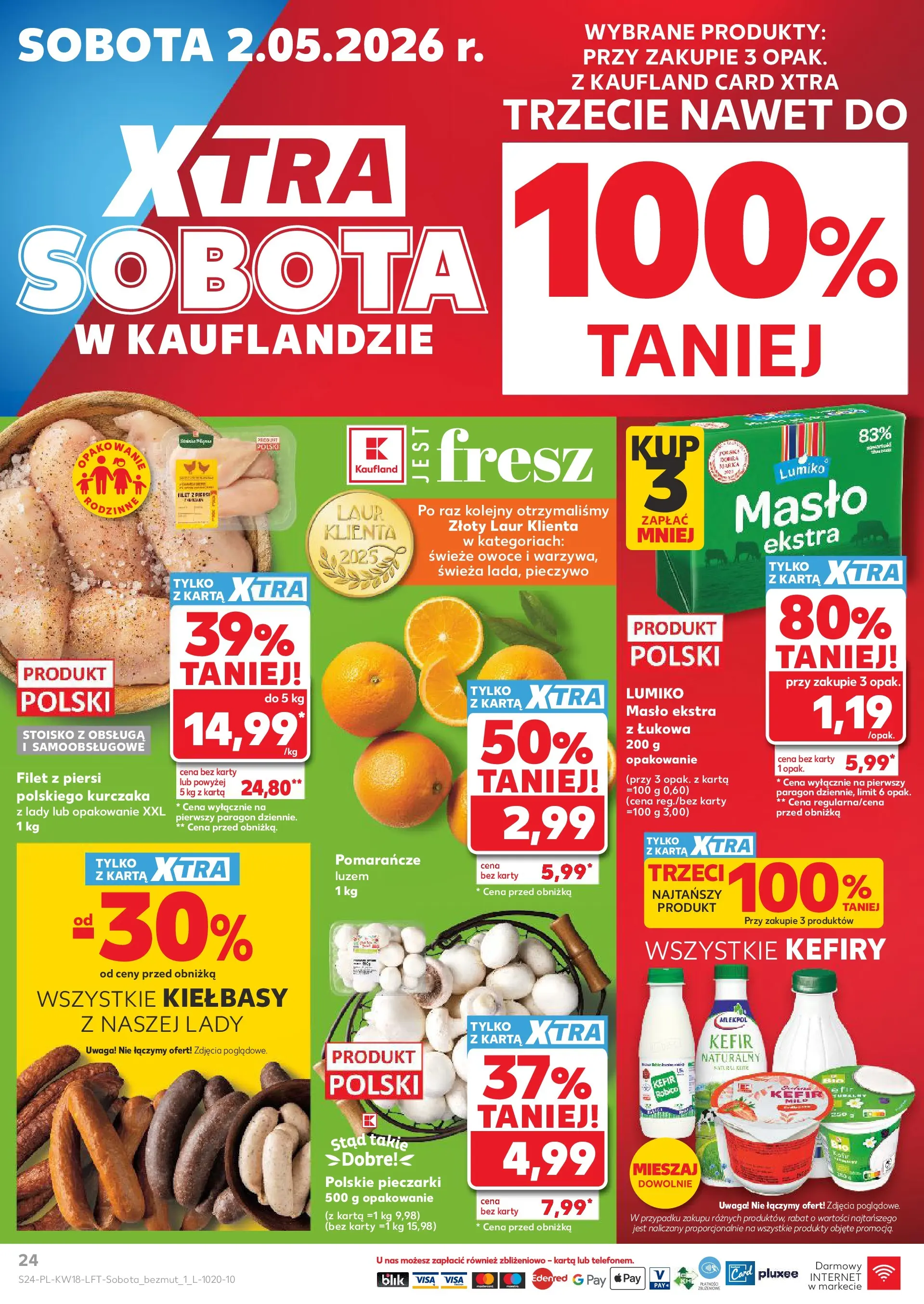 Kaufland gazetka od 29.04.2026 - od jutra PDF | Strona: 24 | Produkty: Pieczywo, Pieczarki, Piersi, Pomarańcze