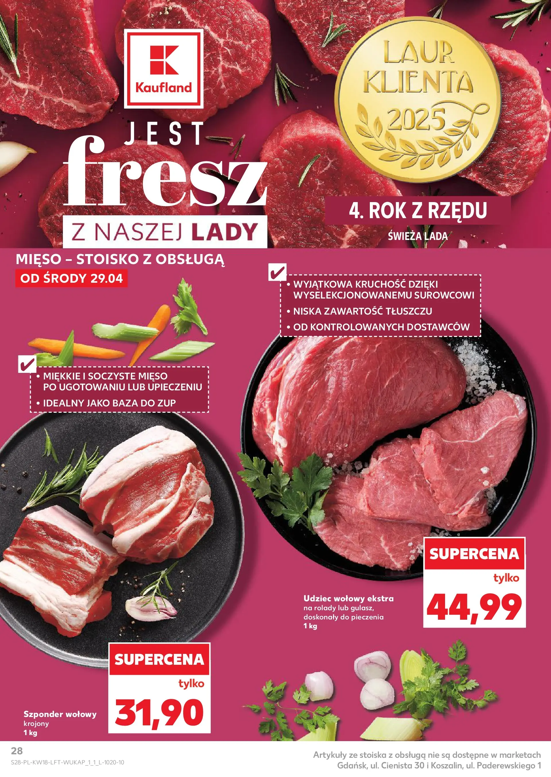 Kaufland gazetka od 29.04.2026 - od jutra PDF | Strona: 28 | Produkty: Mięso