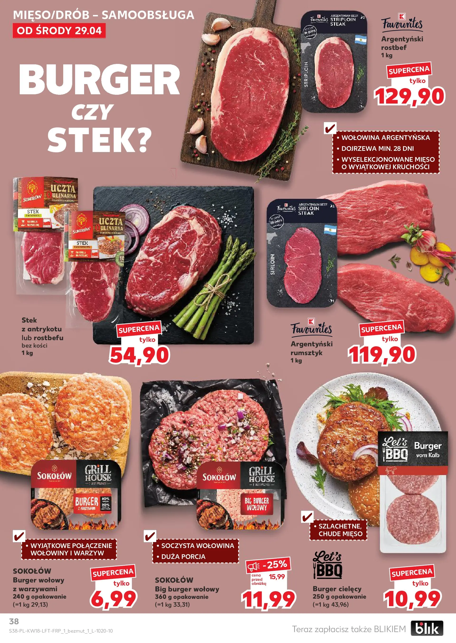 Kaufland gazetka od 29.04.2026 - od jutra PDF | Strona: 38 | Produkty: Burger wołowy, Mięso, Grill, Wołowina