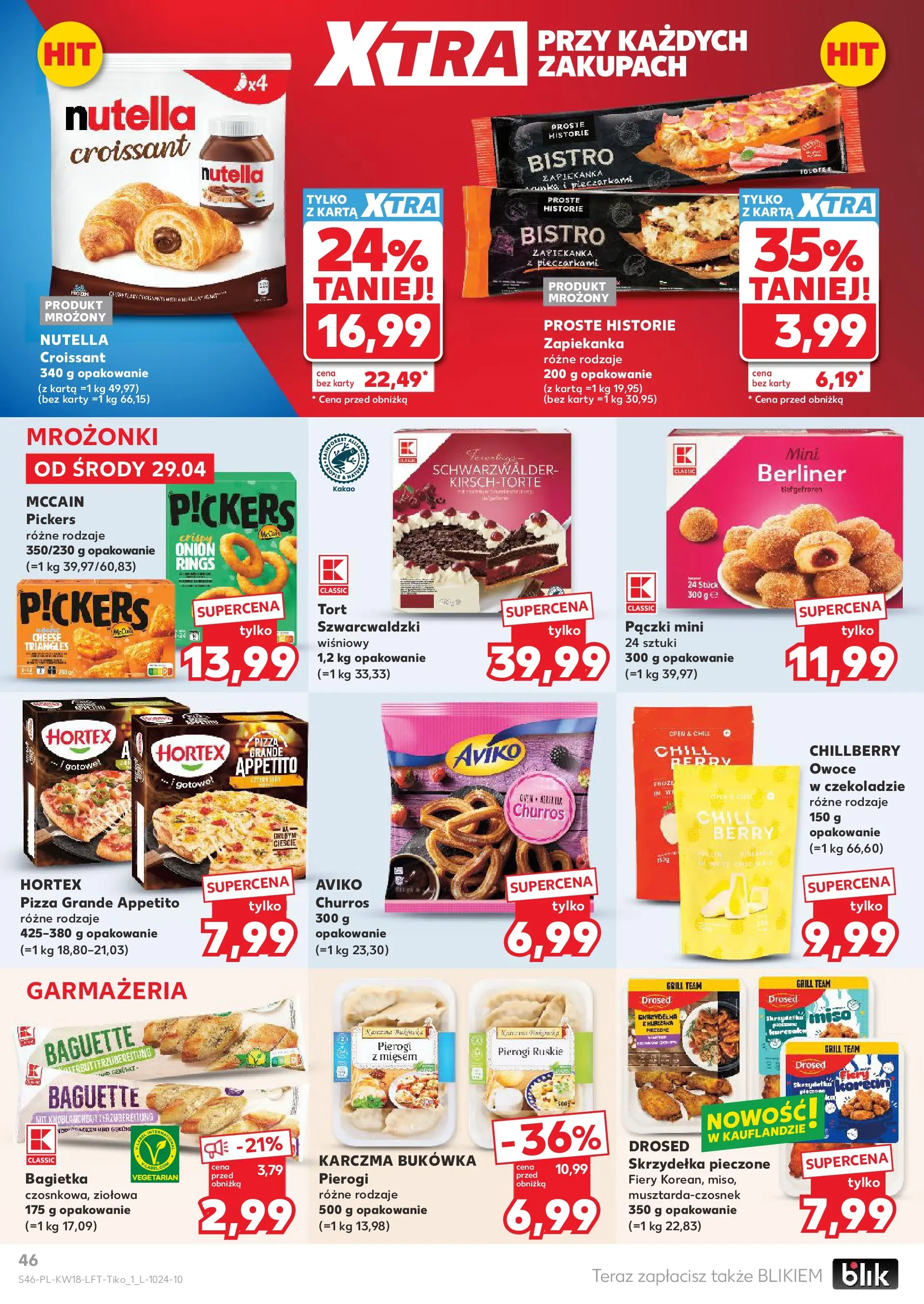 Kaufland gazetka od 29.04.2026 - od jutra PDF | Strona: 46 | Produkty: Karta, Nutella, Pierogi, Pączki