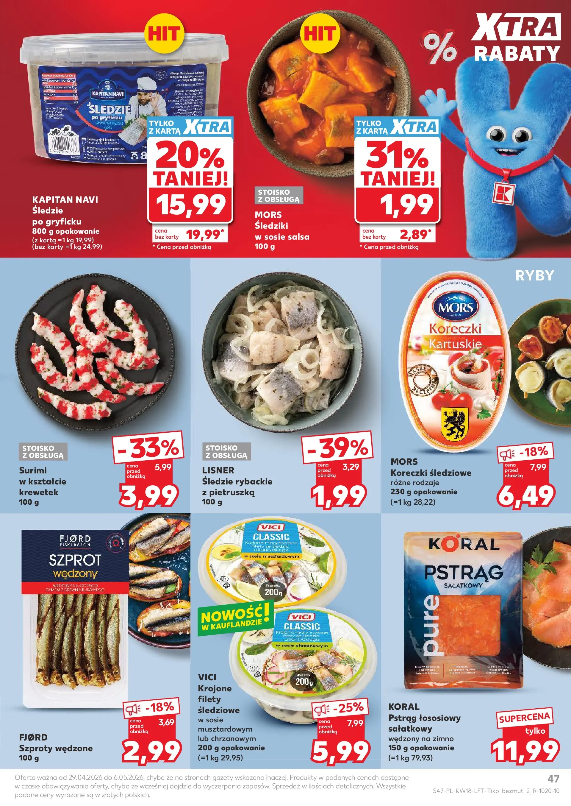 Kaufland gazetka od 29.04.2026 - od jutra PDF | Strona: 47 | Produkty: Karta, Pietruszka, Pstrąg łososiowy, Ryby