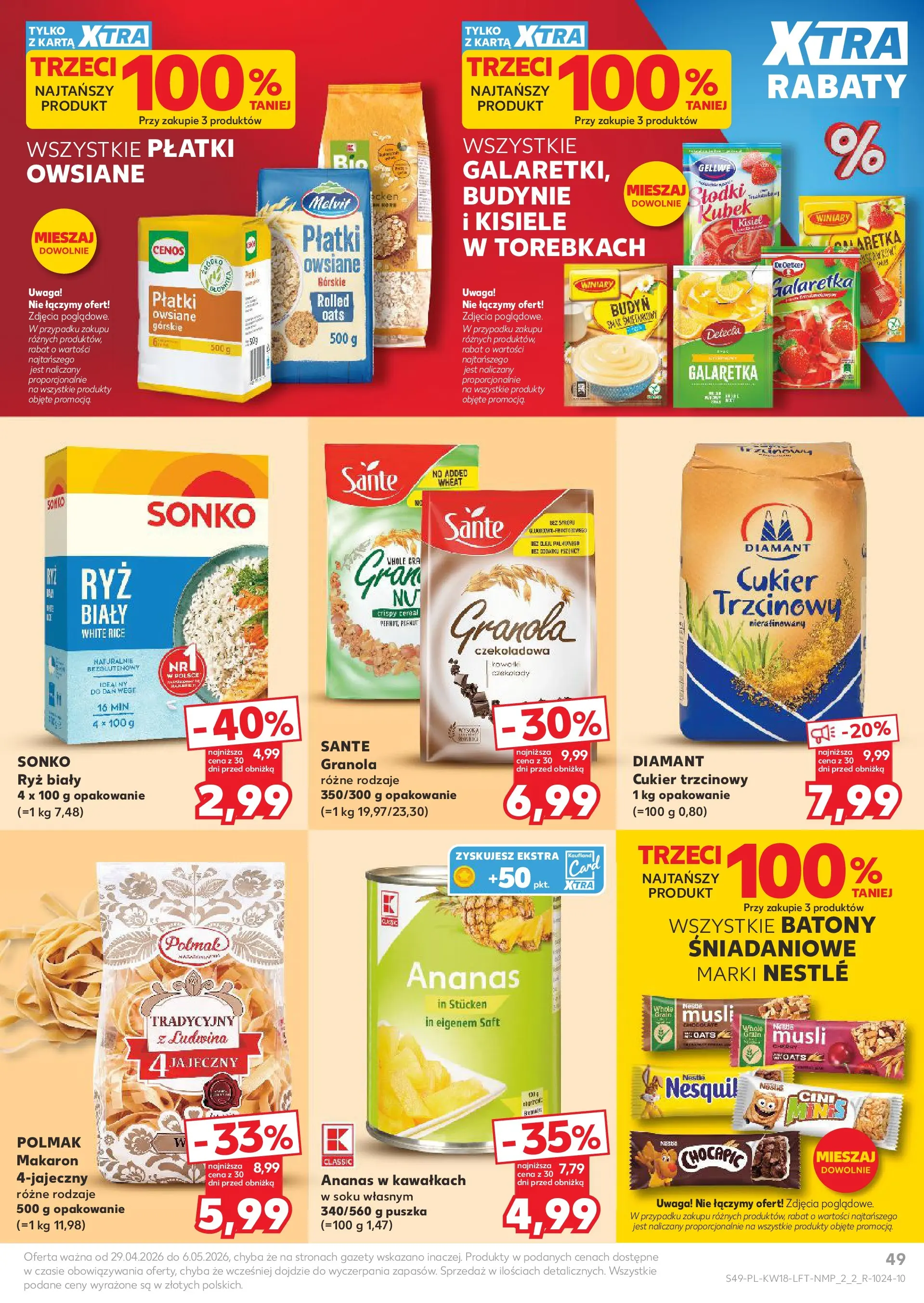 Kaufland gazetka od 29.04.2026 - od jutra PDF | Strona: 49 | Produkty: Karta, Czekolady, Galaretka, Musli