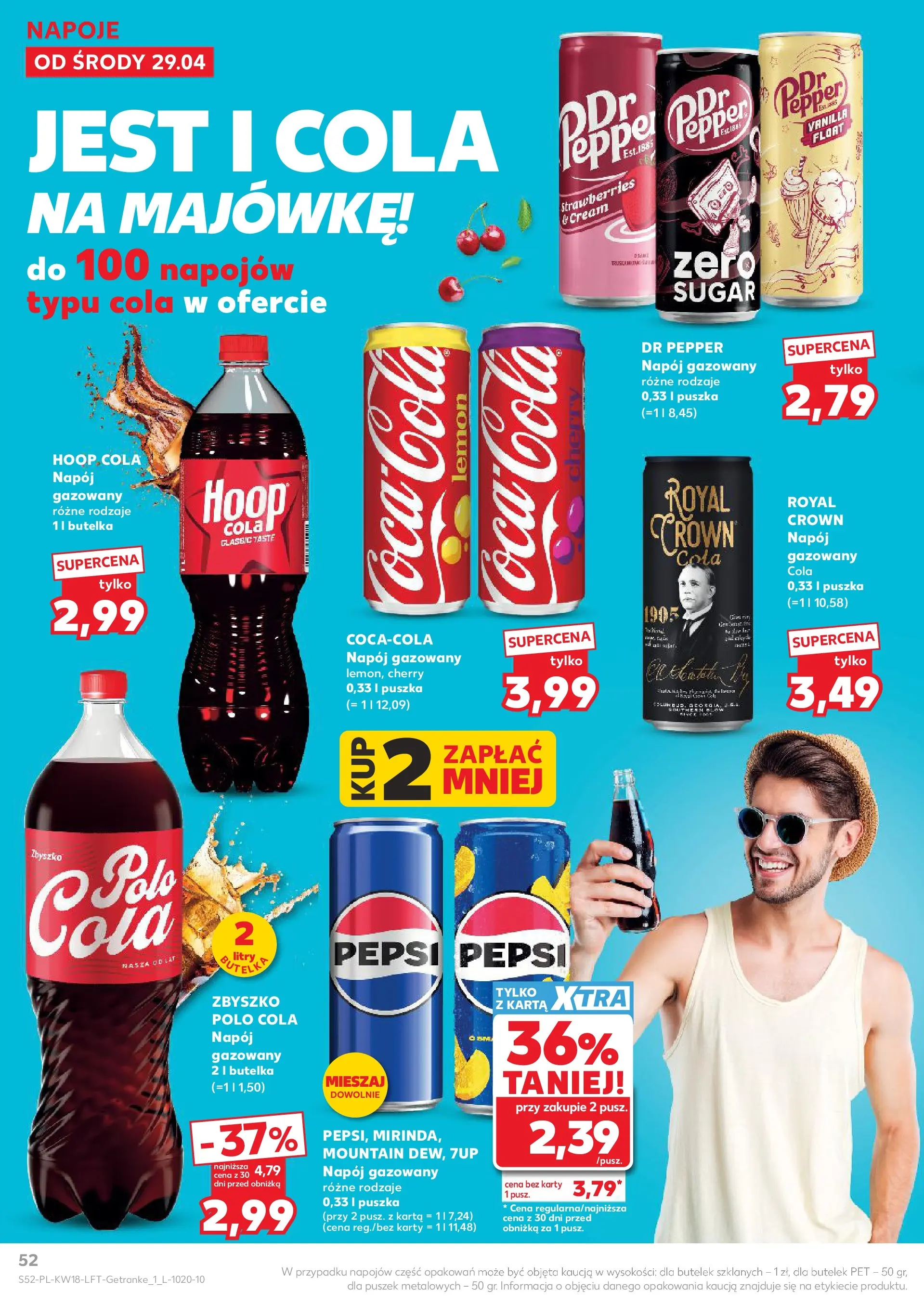 Kaufland gazetka od 29.04.2026 - od jutra PDF | Strona: 52 | Produkty: Karta, Napoje, Pepsi