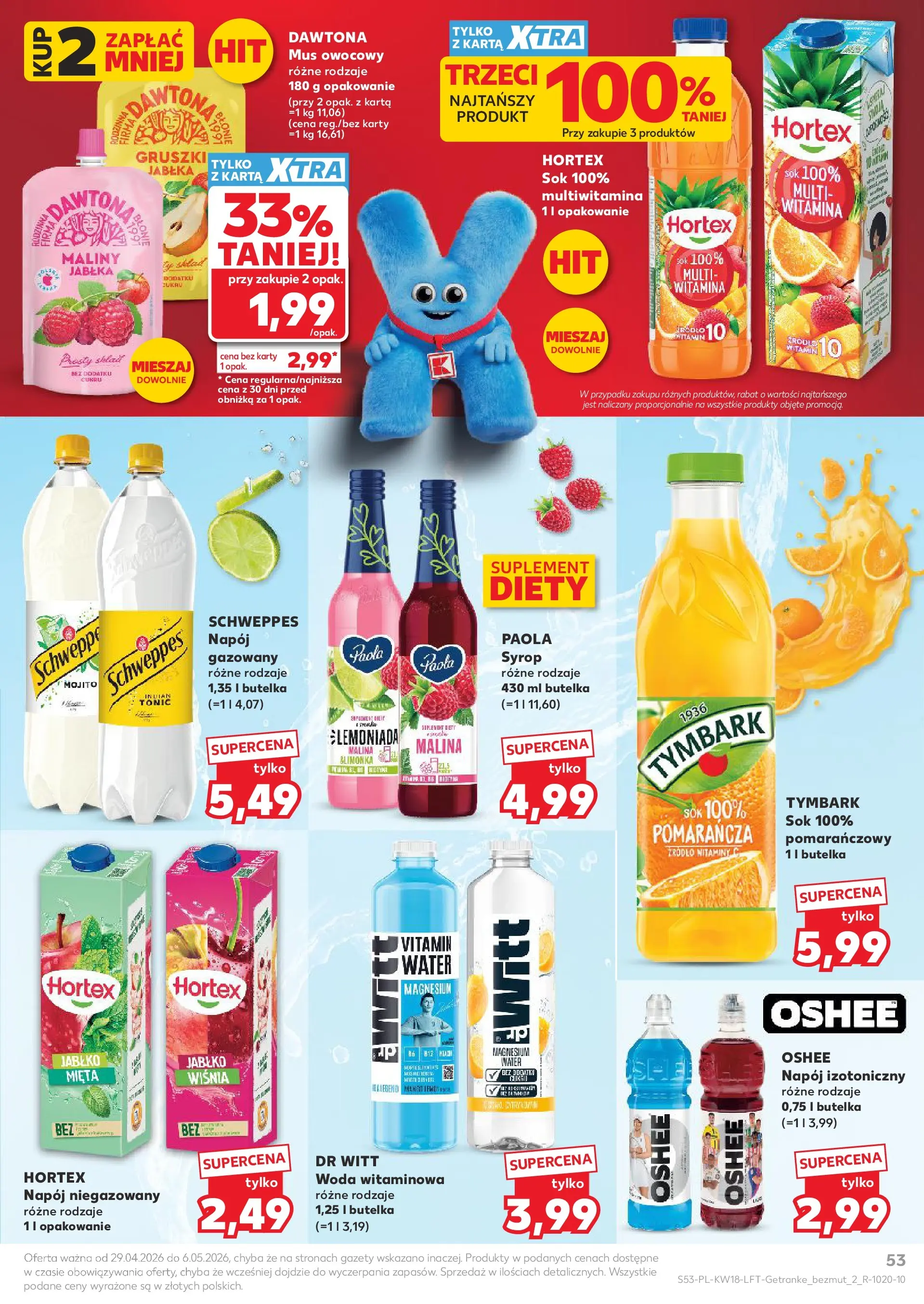Kaufland gazetka od 29.04.2026 - od jutra PDF | Strona: 53 | Produkty: Malina, Maliny, Jabłka, Woda