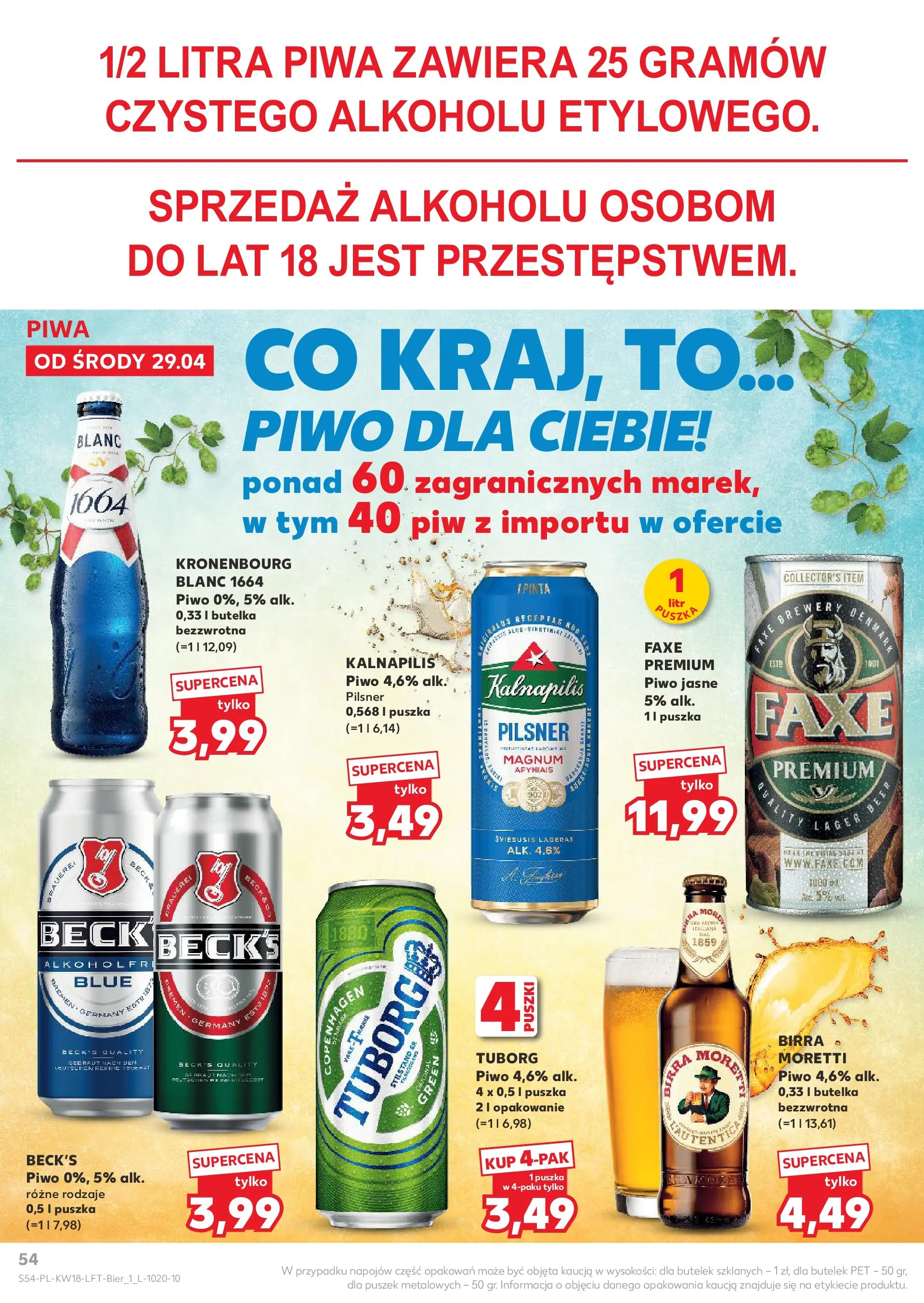 Kaufland gazetka od 29.04.2026 - od jutra PDF | Strona: 54 | Produkty: Piwo