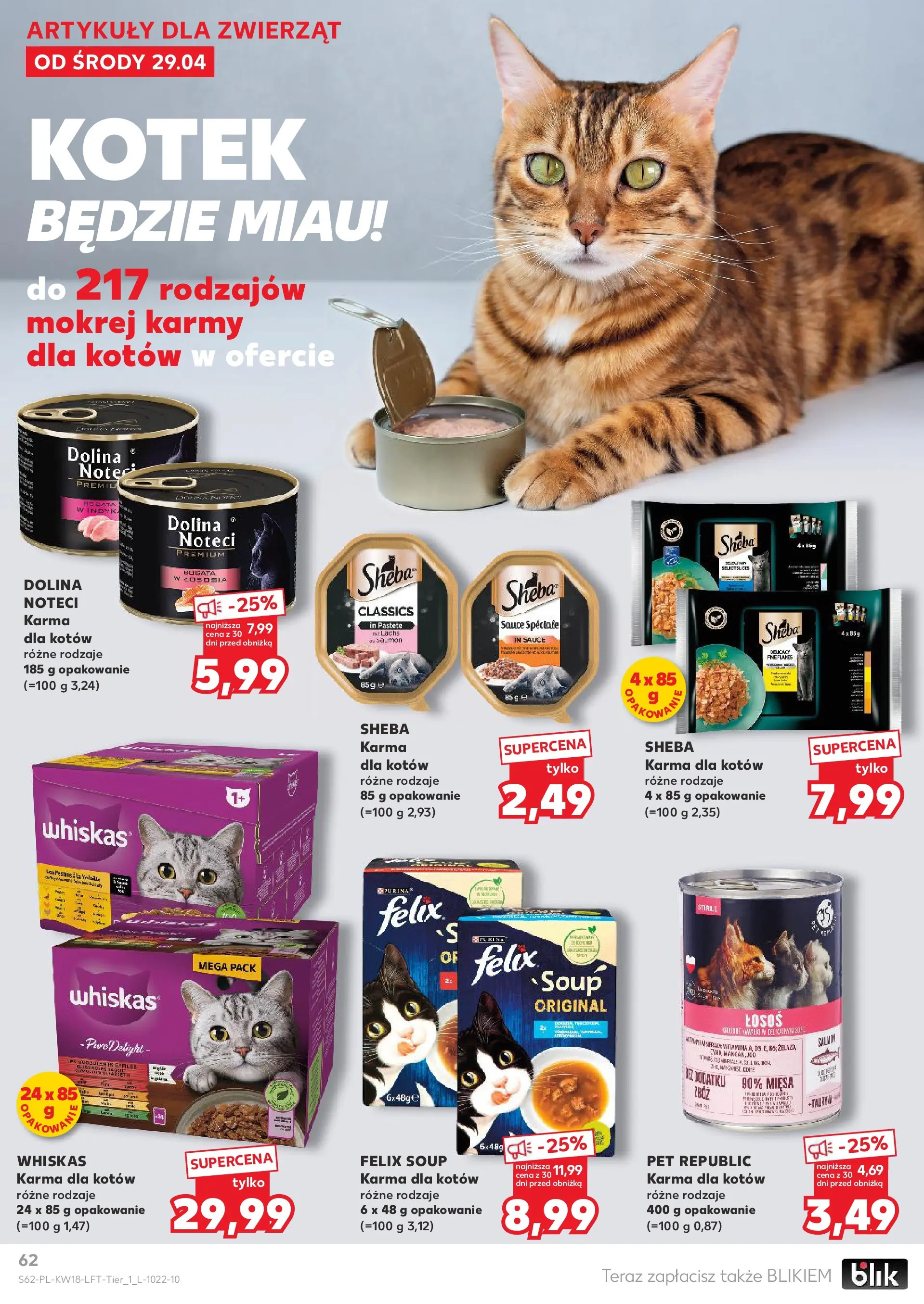 Kaufland gazetka od 29.04.2026 - od jutra PDF | Strona: 62 | Produkty: Łosoś, Karma dla kotów