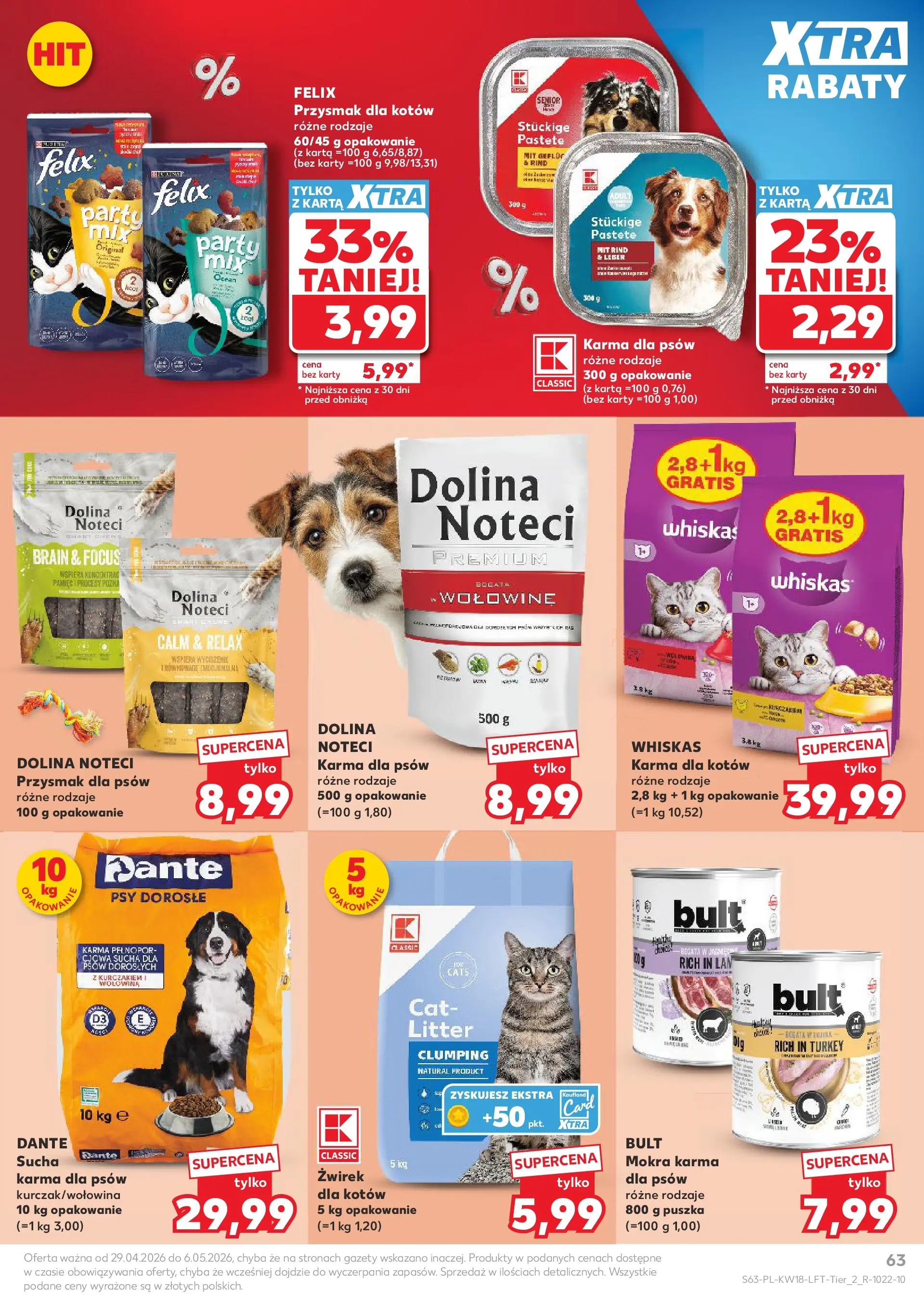Kaufland gazetka od 29.04.2026 - od jutra PDF | Strona: 63 | Produkty: Karta, Karma dla kotów, Wołowina, Karma dla psów