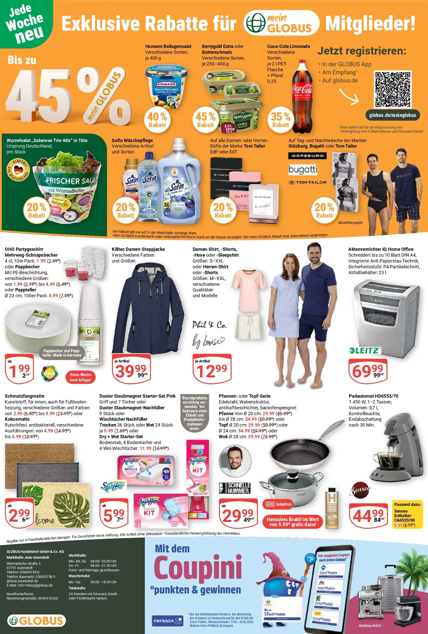 Globus Prospekt Isserstedt	 (ab 27.04.2026) » Angebote online | Seite: 24 | Produkte: Butterschmalz, Schmutzfangmatte, Swiffer, Wok