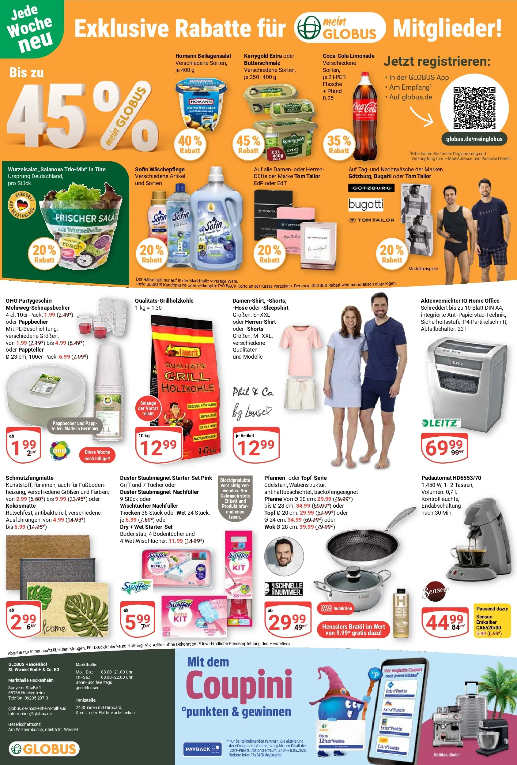Globus Prospekt Hockenheim	 (ab 27.04.2026) » Angebote online | Seite: 22 | Produkte: Aktenvernichter, Senseo, Butterschmalz, Schmutzfangmatte