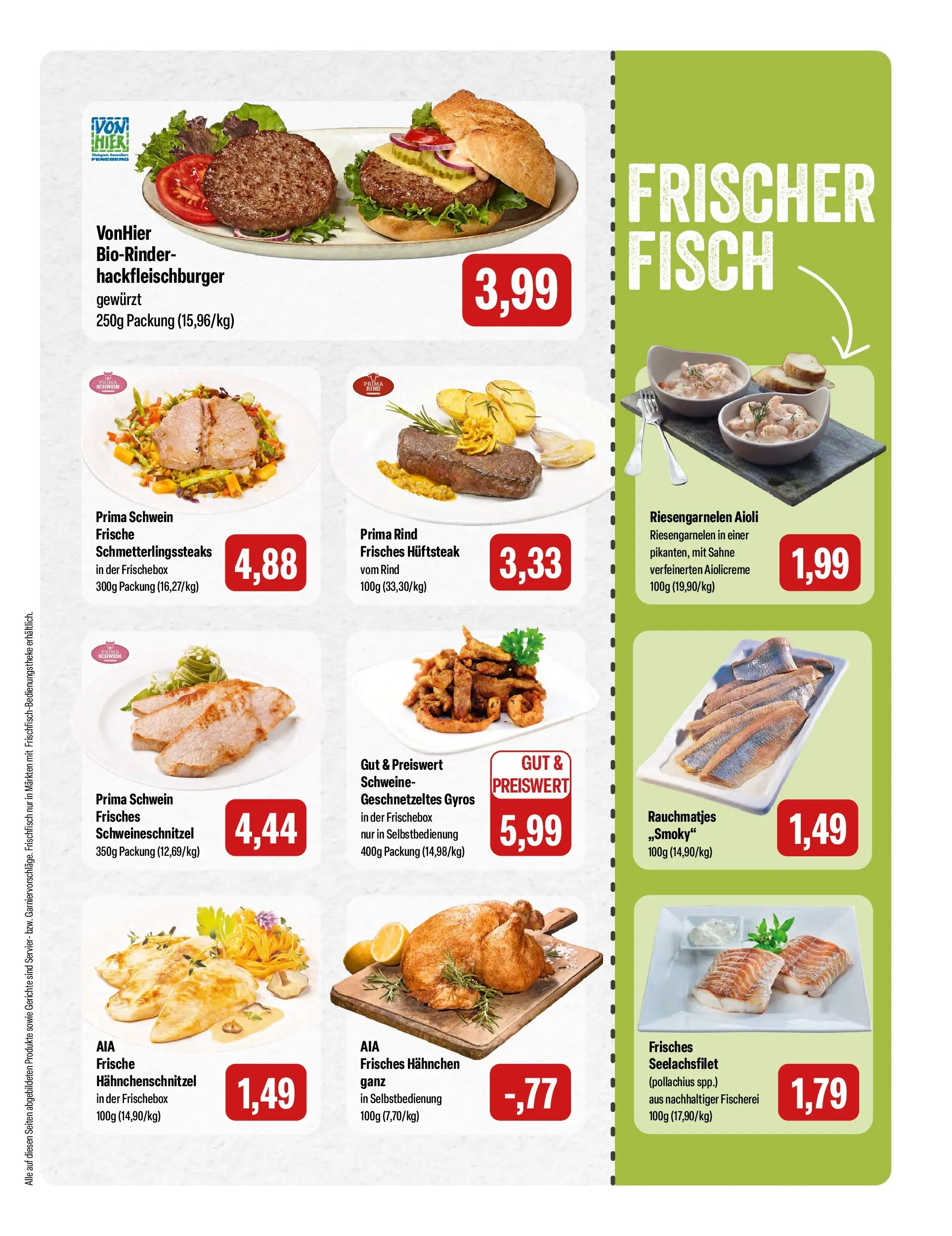 Feneberg Aktuelle Angebote (ab 30.04.2026) zum Blättern | Seite: 3 | Produkte: Hahnchen, Fisch, Gyros, Sahne