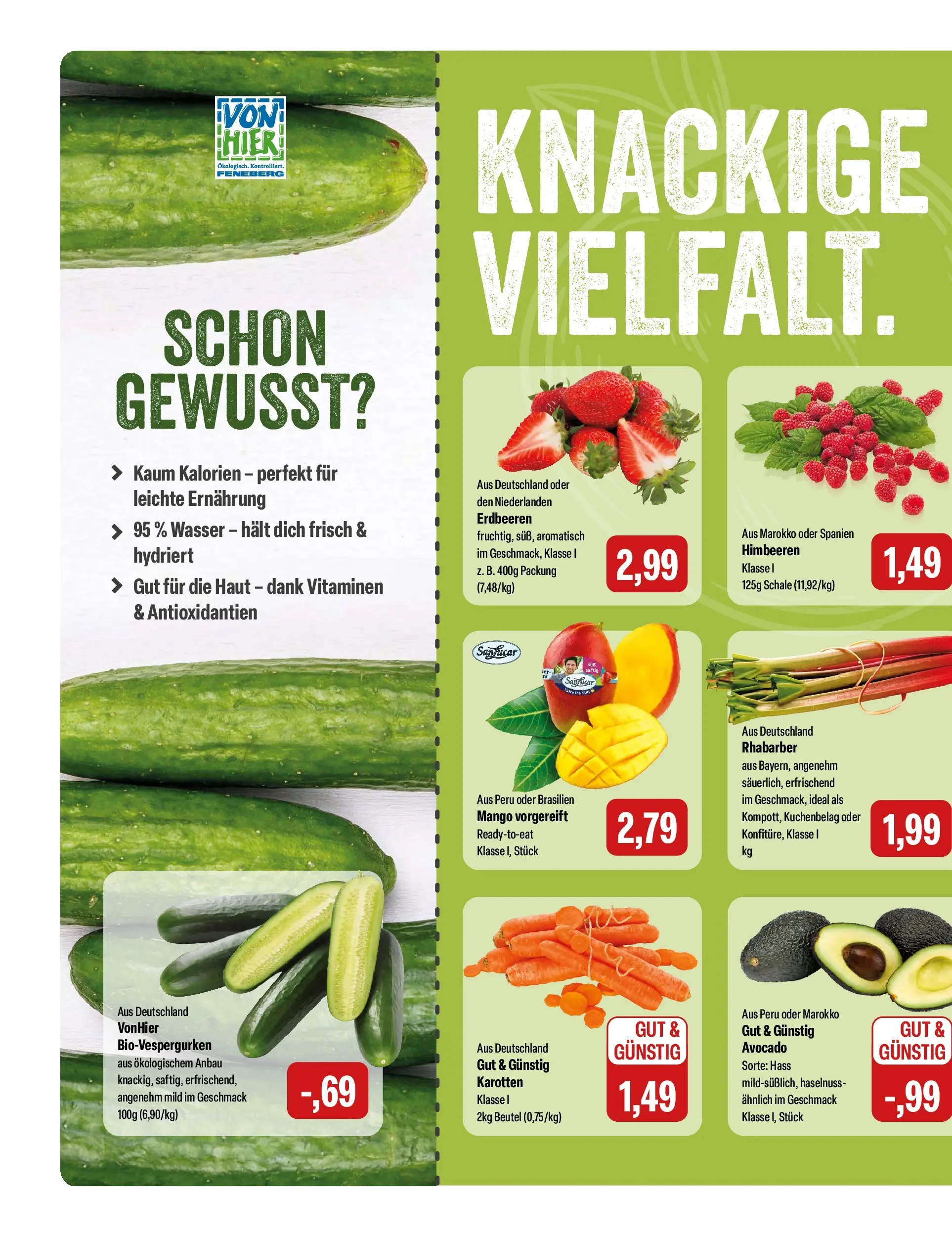 Feneberg Aktuelle Angebote (ab 30.04.2026) zum Blättern | Seite: 8 | Produkte: Himbeeren, Avocado, Wasser, Mango
