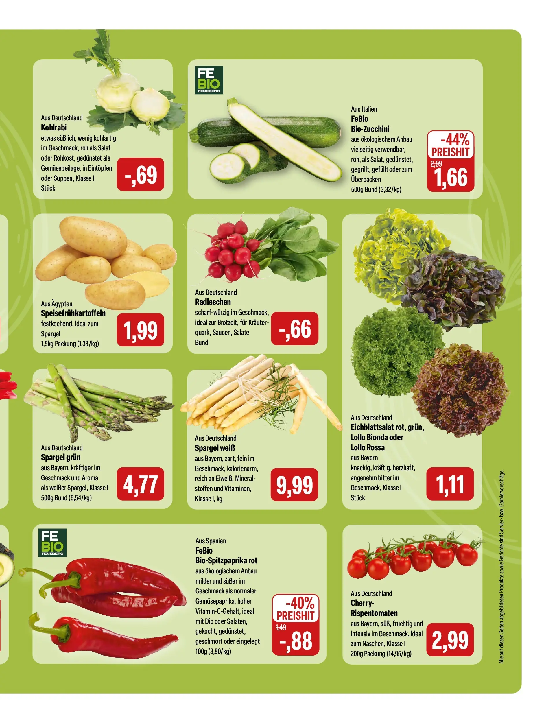 Feneberg Aktuelle Angebote (ab 30.04.2026) zum Blättern | Seite: 9 | Produkte: Kohlrabi, Spargel, Salat