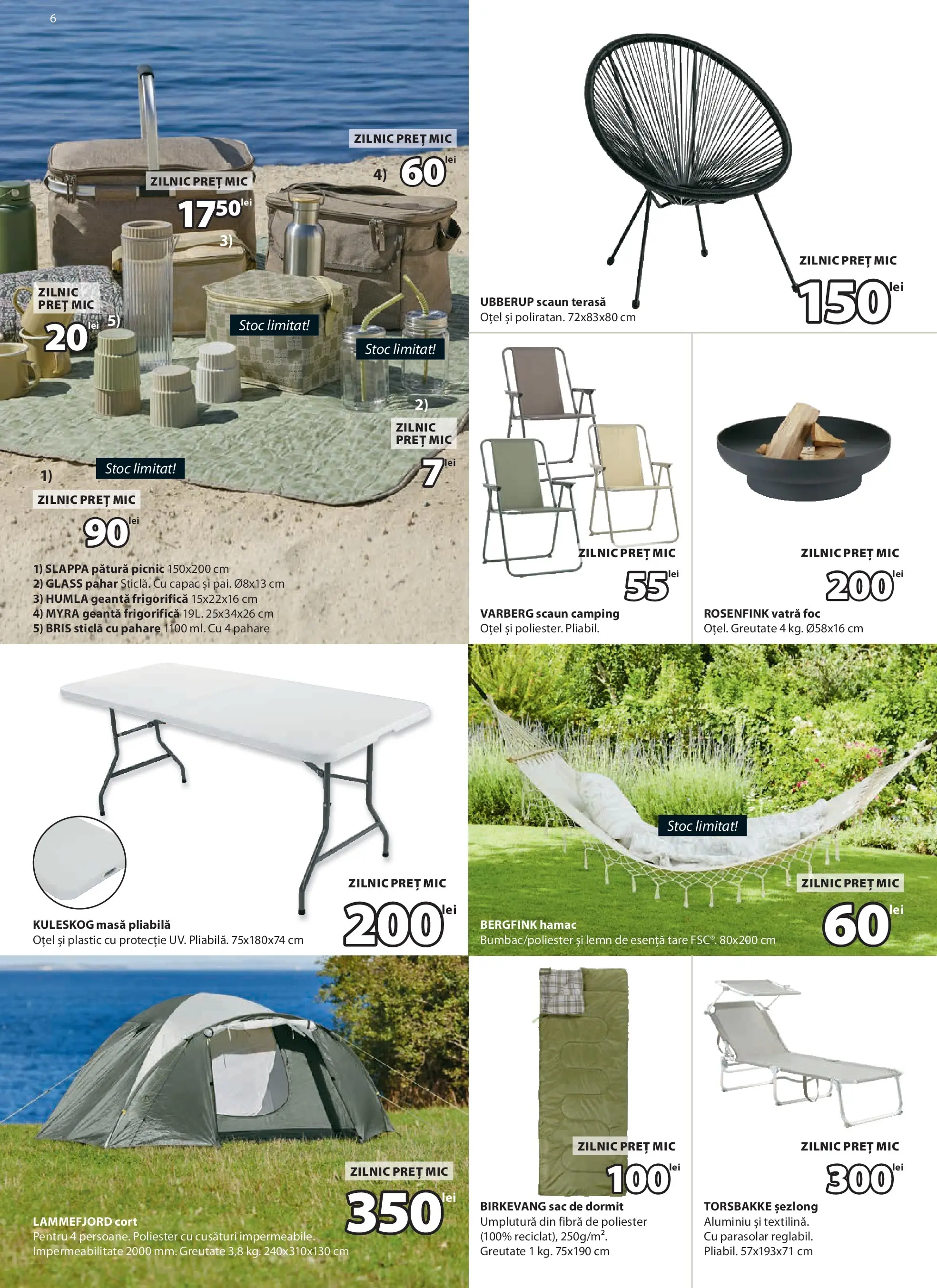 JYSK Catalog - Oferta 24.04.2026 - 26.05.2026 | Pagină: 6 | Produse: Pahare, Cort, Pătură, Șezlong