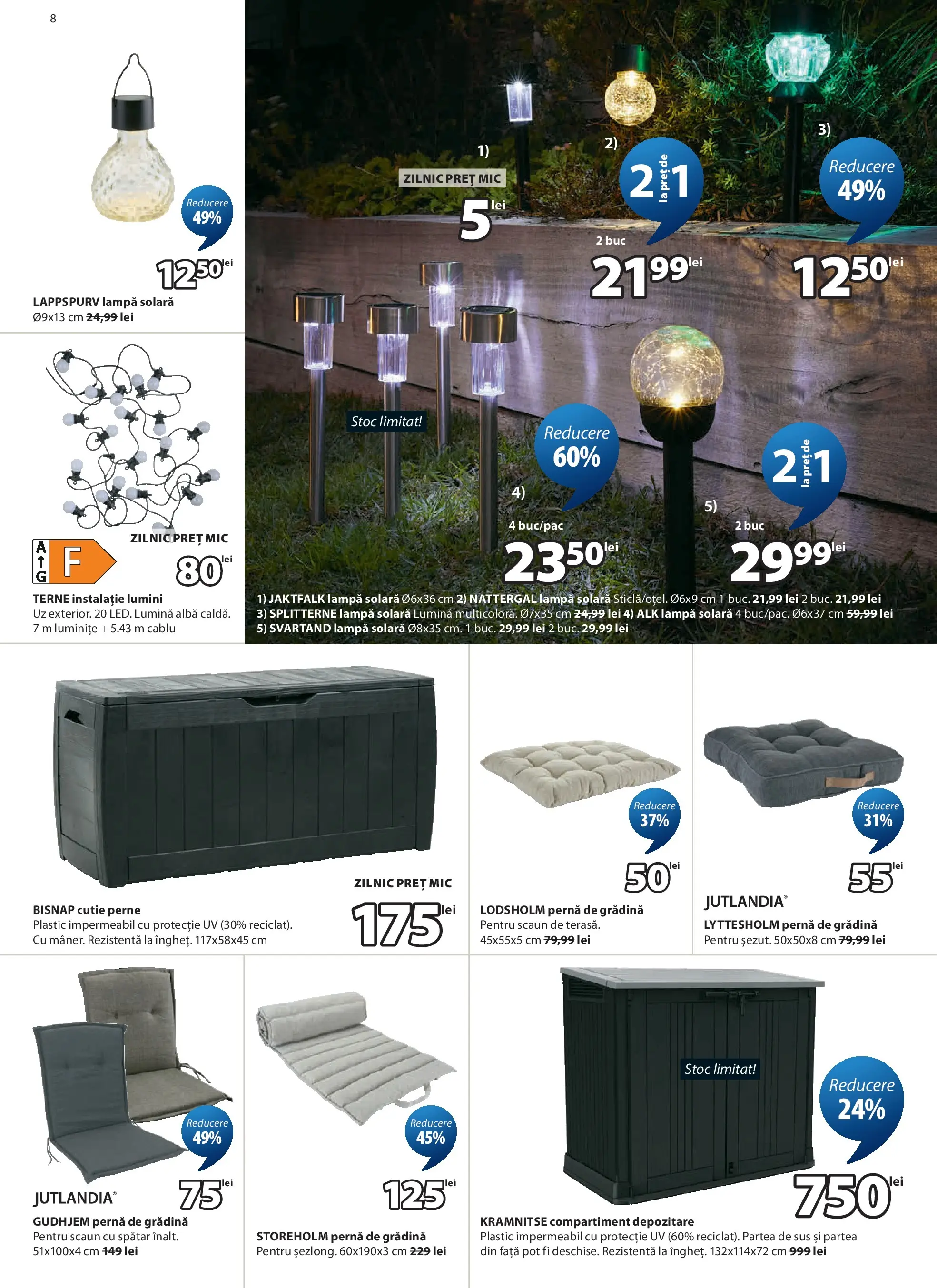 JYSK Catalog - Oferta 24.04.2026 - 26.05.2026 | Pagină: 8 | Produse: Cablu, Pernă, Scaun, Lampă