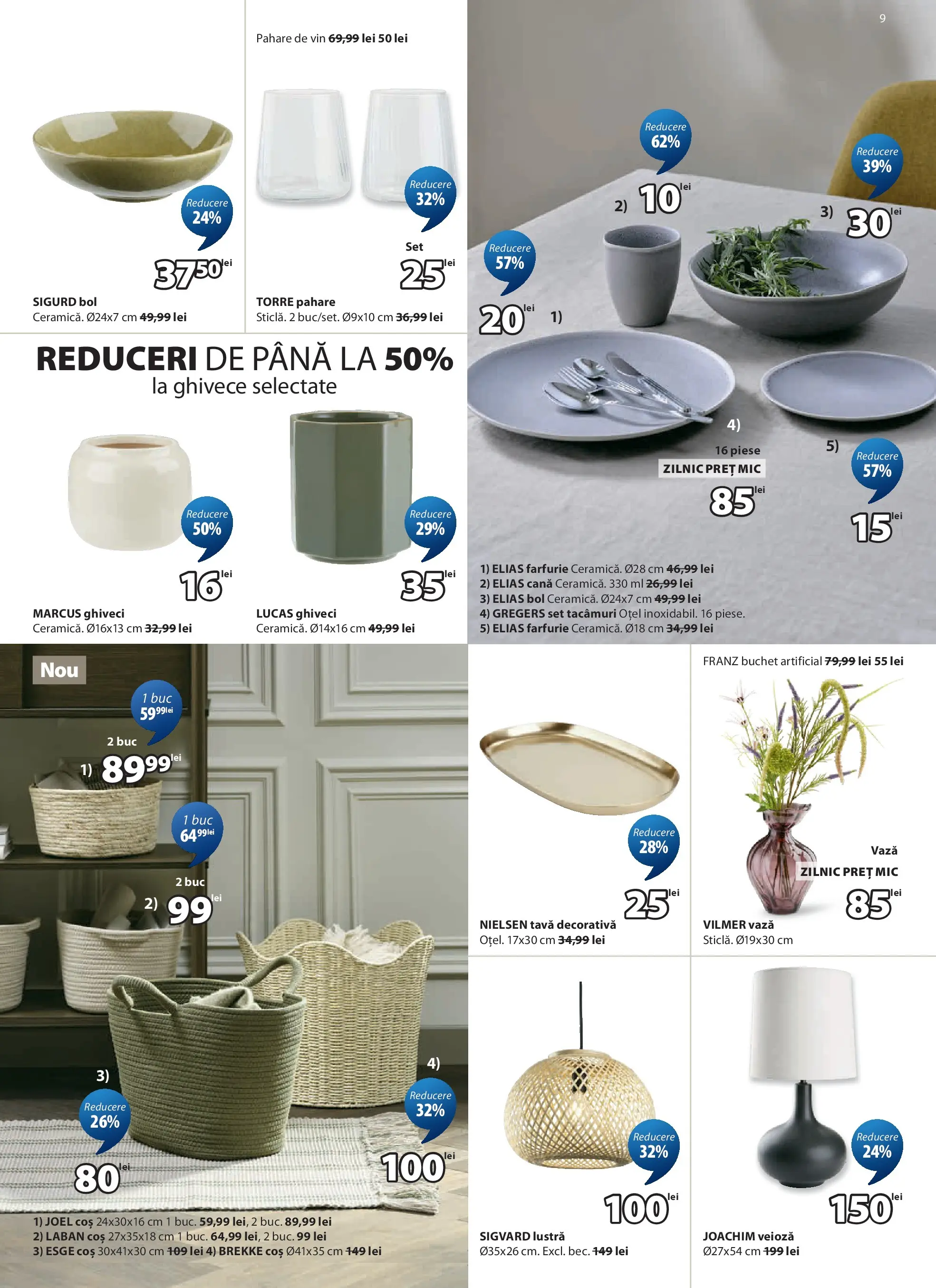 JYSK Catalog - Oferta 24.04.2026 - 26.05.2026 | Pagină: 9 | Produse: Pahare, Ghiveci, Veioză, Farfurie