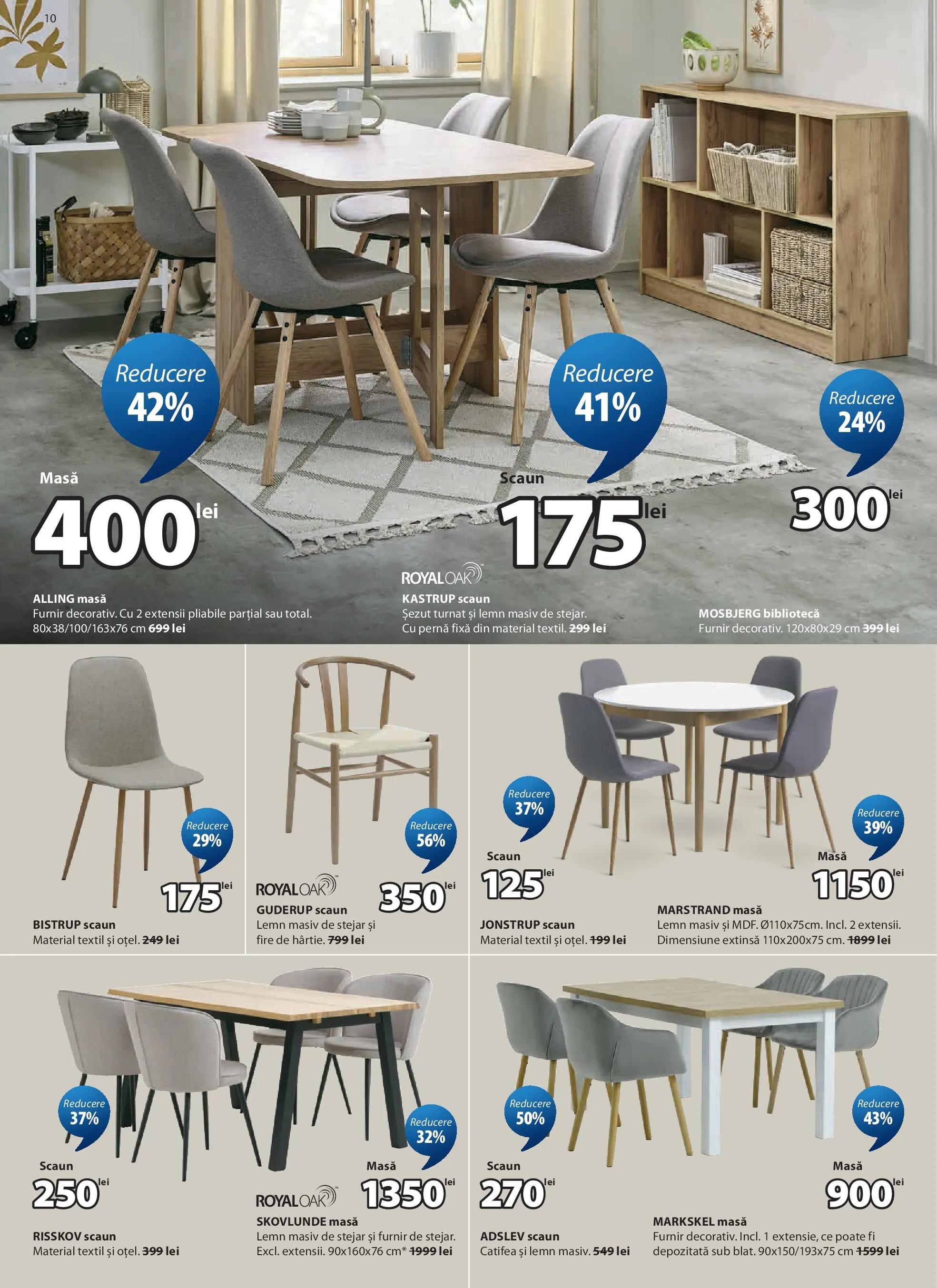 JYSK Catalog - Oferta 24.04.2026 - 26.05.2026 | Pagină: 10 | Produse: Pernă, Masă, Scaun, Bibliotecă
