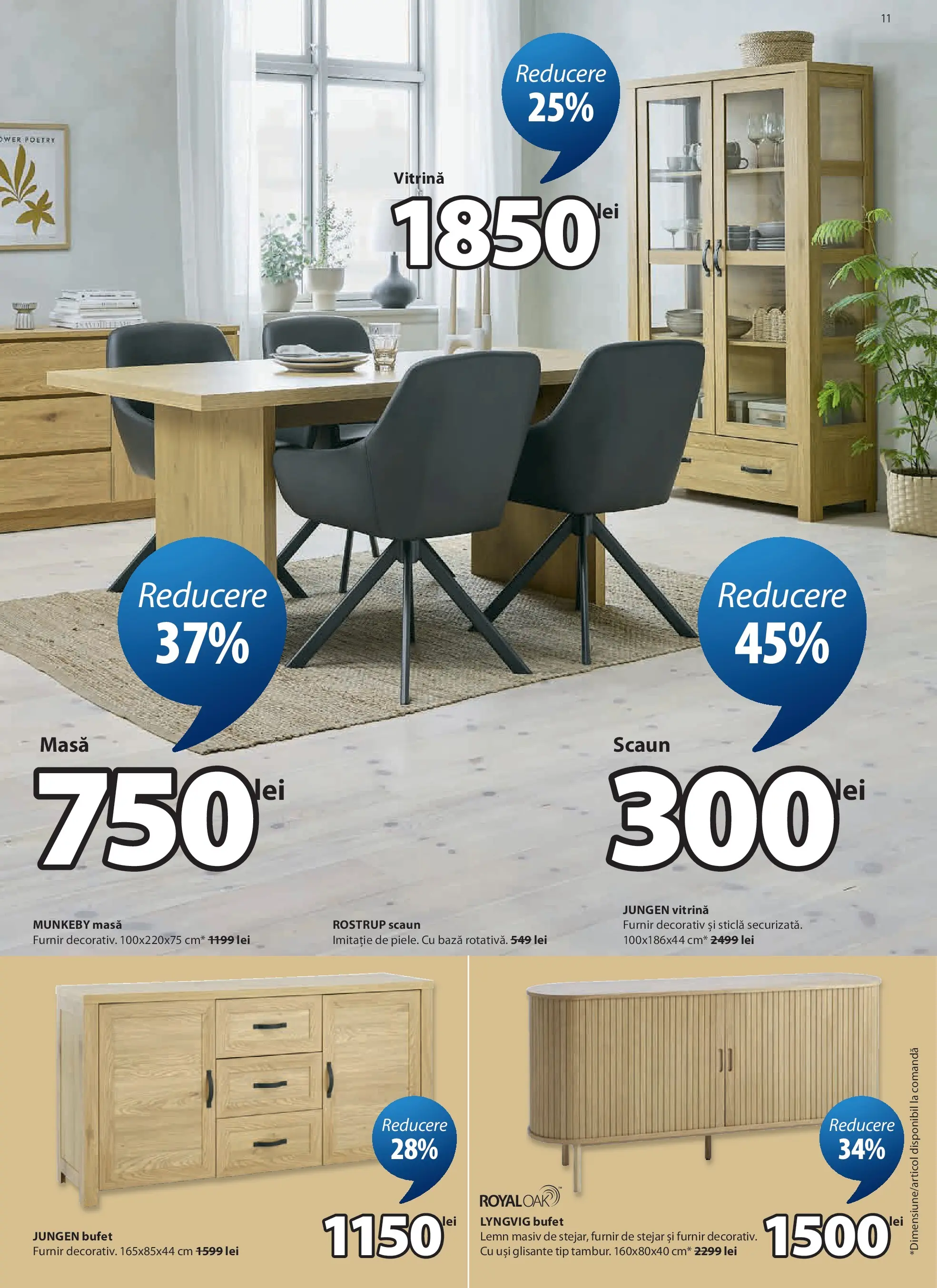 JYSK Catalog - Oferta 24.04.2026 - 26.05.2026 | Pagină: 11 | Produse: Masă, Scaun, Bufet, Vitrină