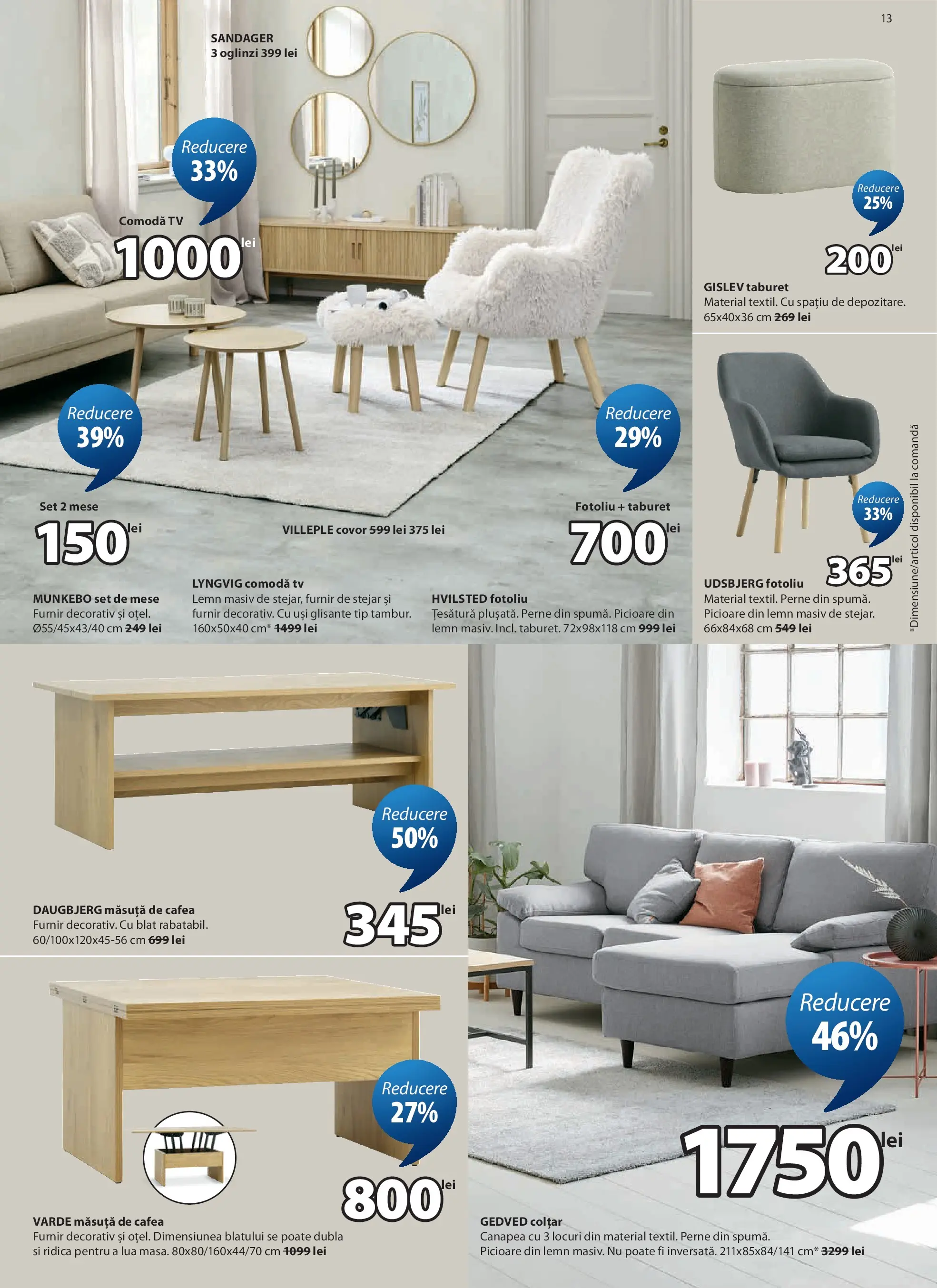 JYSK Catalog - Oferta 24.04.2026 - 26.05.2026 | Pagină: 13 | Produse: Fotoliu, Canapea, Covor, Cafea