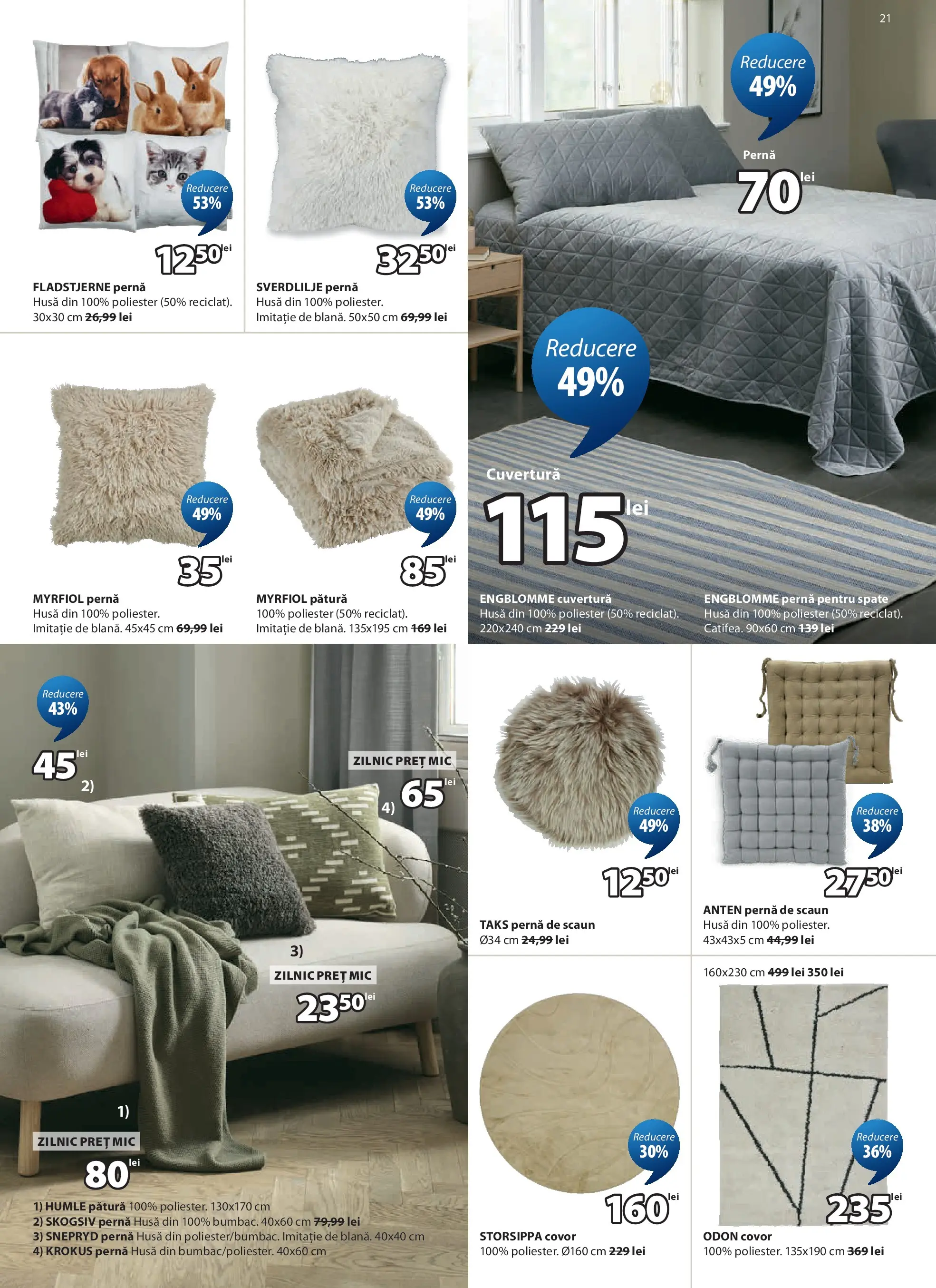 JYSK Catalog - Oferta 24.04.2026 - 26.05.2026 | Pagină: 21 | Produse: Cuvertură, Pernă, Scaun, Covor