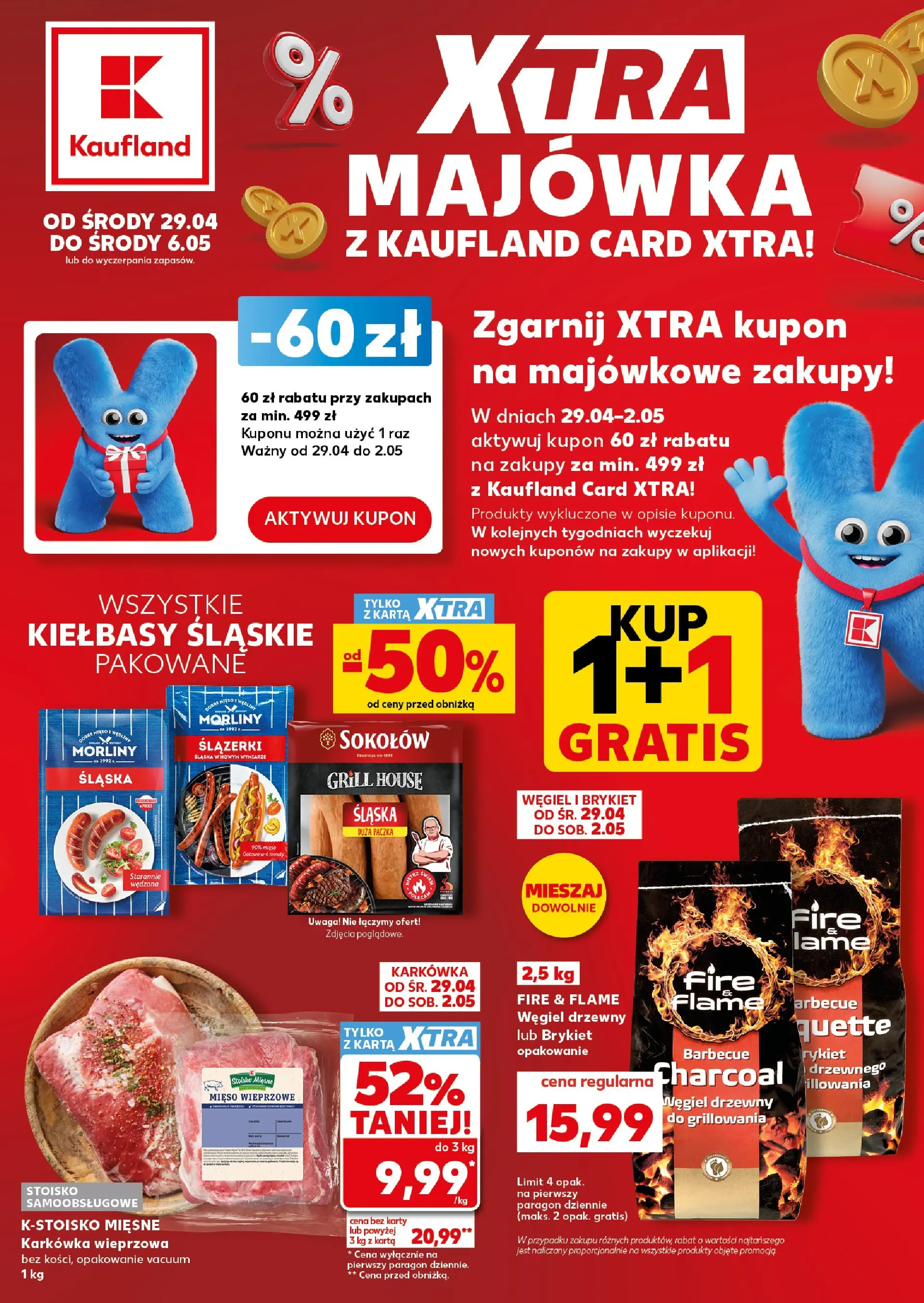 Kaufland gazetka od 29.04.2026 - od jutra PDF | Strona: 1 | Produkty: Karta, Karkówka, Mięso, Grill