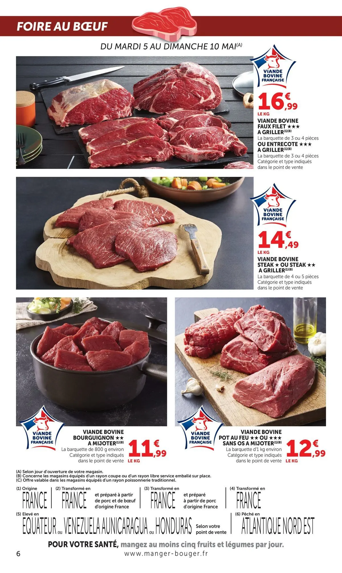 U Express - Jour de Marché à partir du 05/05/2026 - promo en ligne | Page: 6 | Produits: Pêche, Entrecôte, Viande, Porc