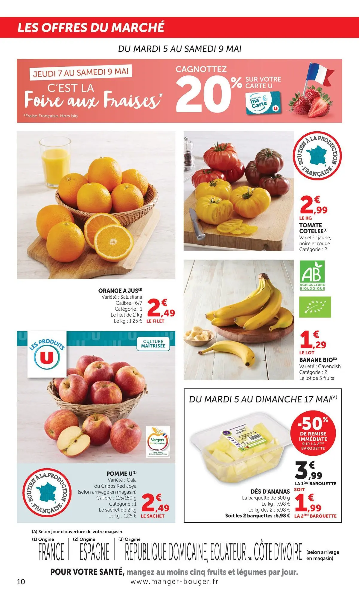 U Express - Jour de Marché à partir du 05/05/2026 - promo en ligne | Page: 10 | Produits: Orange, Pomme, Banane