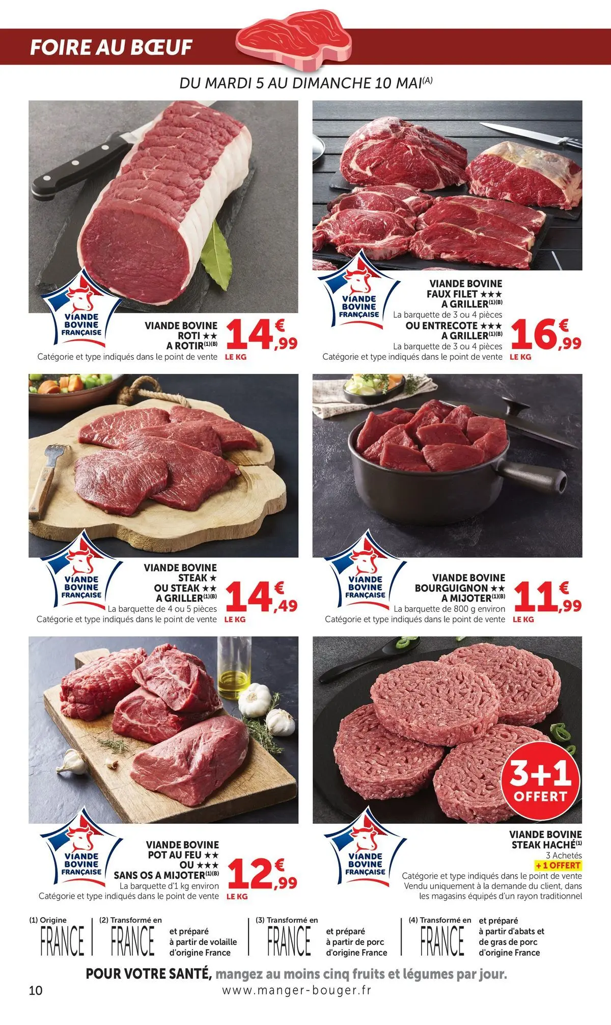 Offres - Jour de Marché 【Mai】 | Page: 10 | Produits: Entrecôte, Viande, Porc, Viande bovine