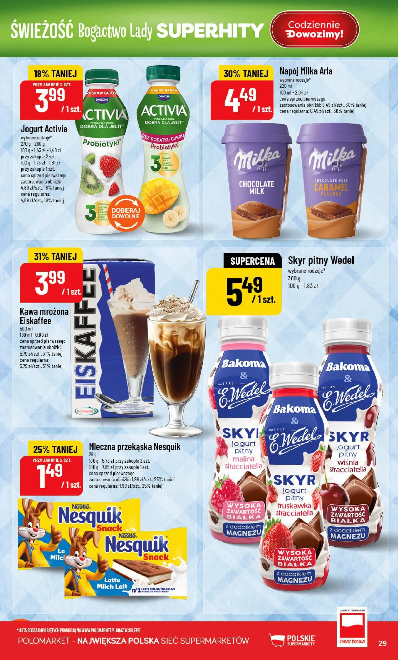 Nowa POLOmarket gazetka od jutra 29.04.2026 | Strona: 29 | Produkty: Mango, Malina, Jogurt pitny, Kawa