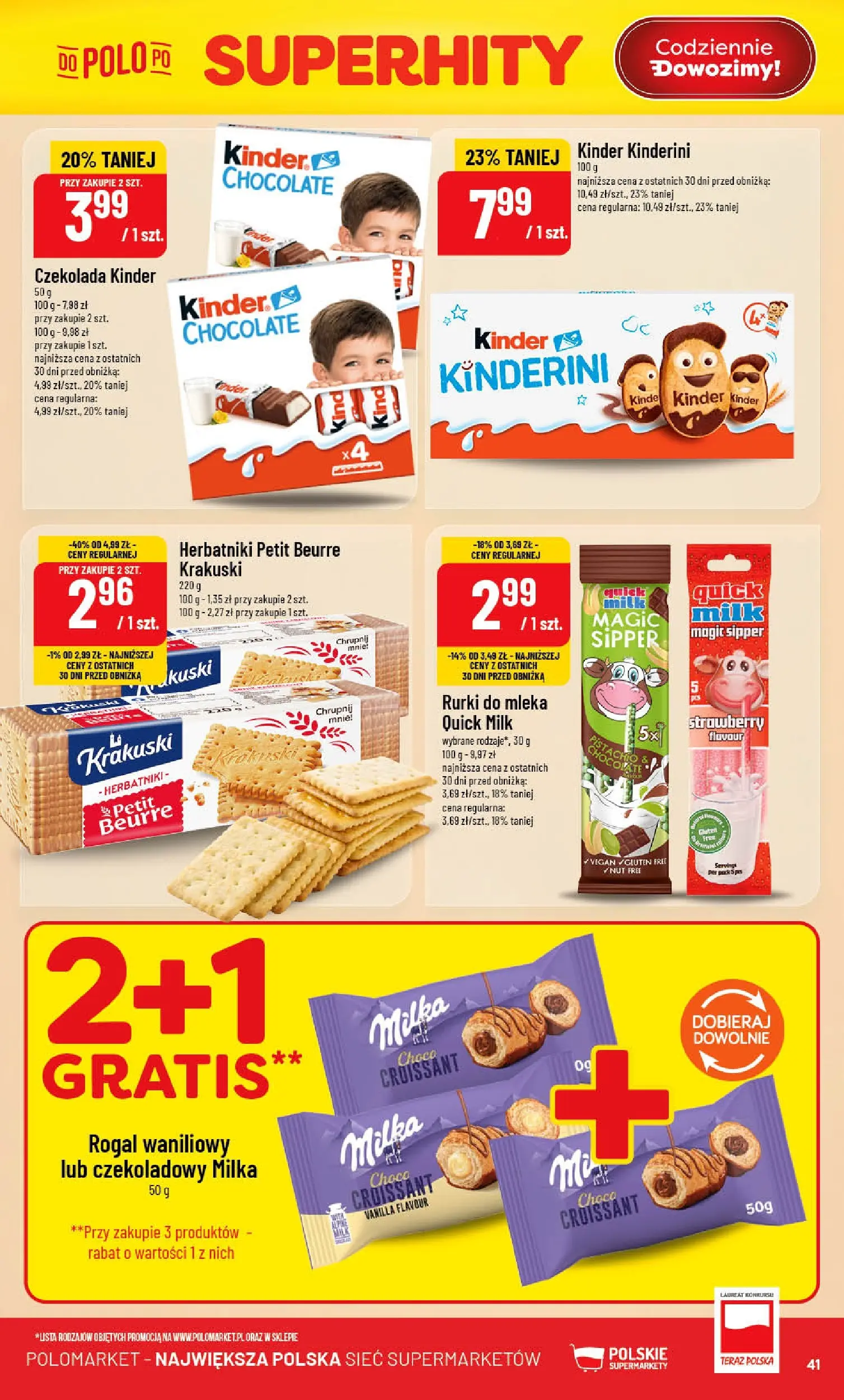 Nowa POLOmarket gazetka od jutra 29.04.2026 | Strona: 41 | Produkty: Mleka, Milka, Herbatniki, Czekolada